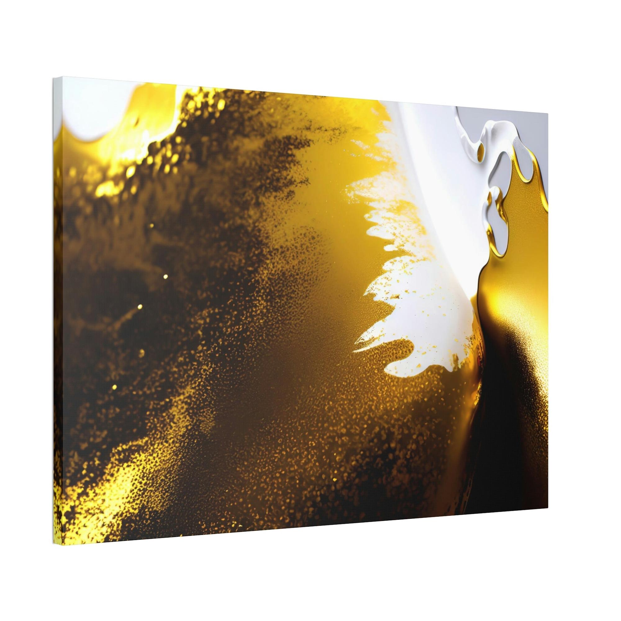 Gold Abstract Art Golden Abstractions: Print on Canvas of Abstract Gold Art