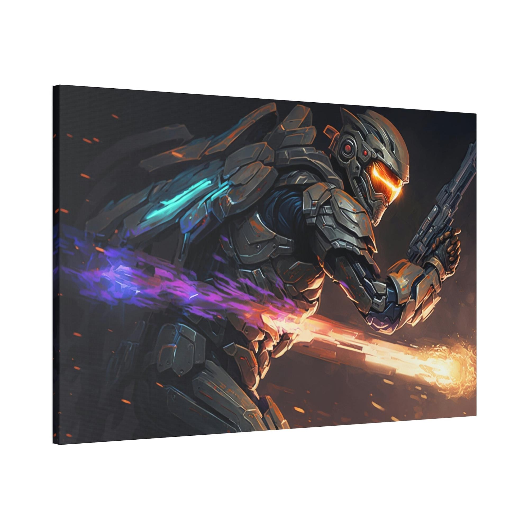 Halo Haloed in Light: A Heavenly Portrait on Canvas