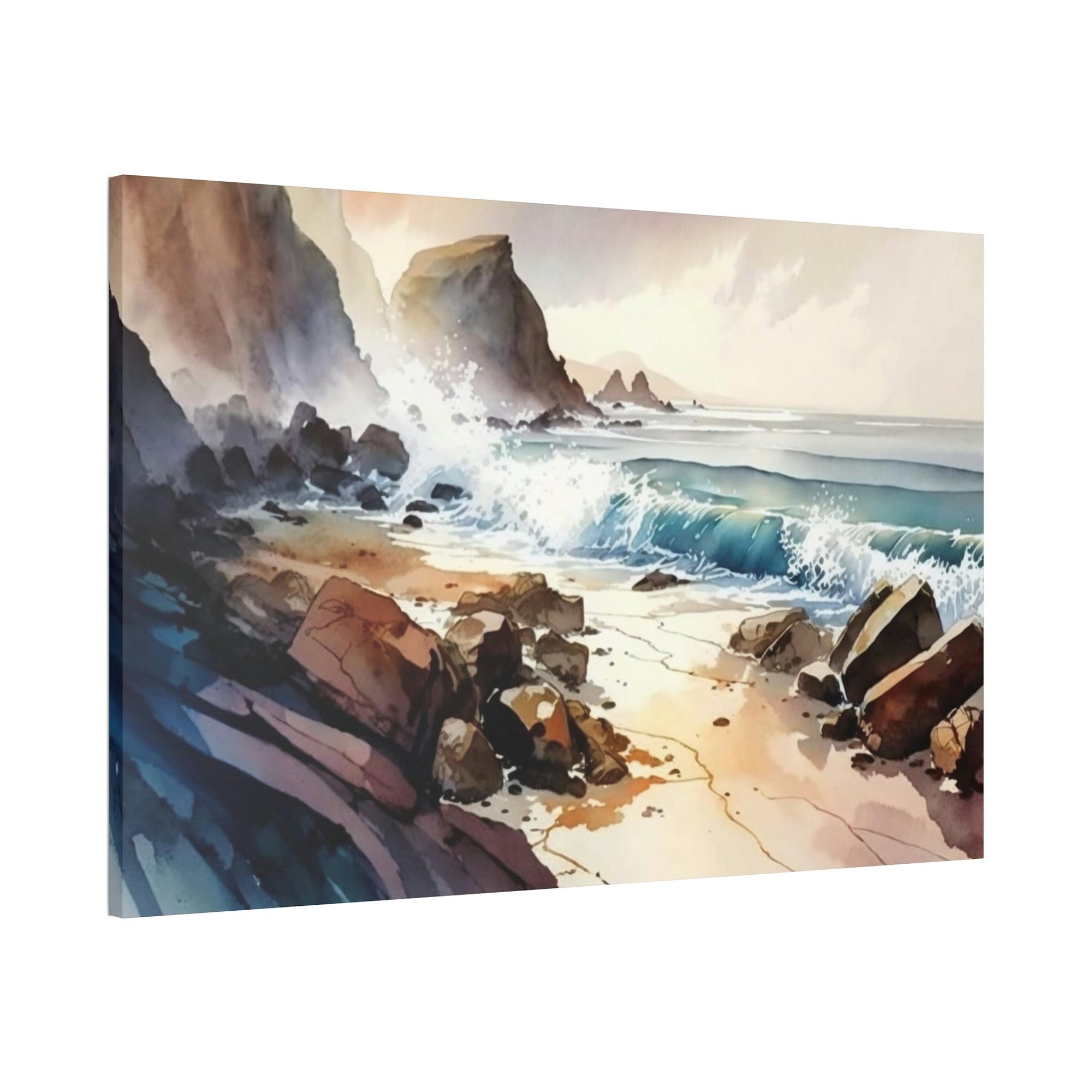 Coastal Coastal Serenity: Canvas & Poster Artwork of a Peaceful Beach Scene