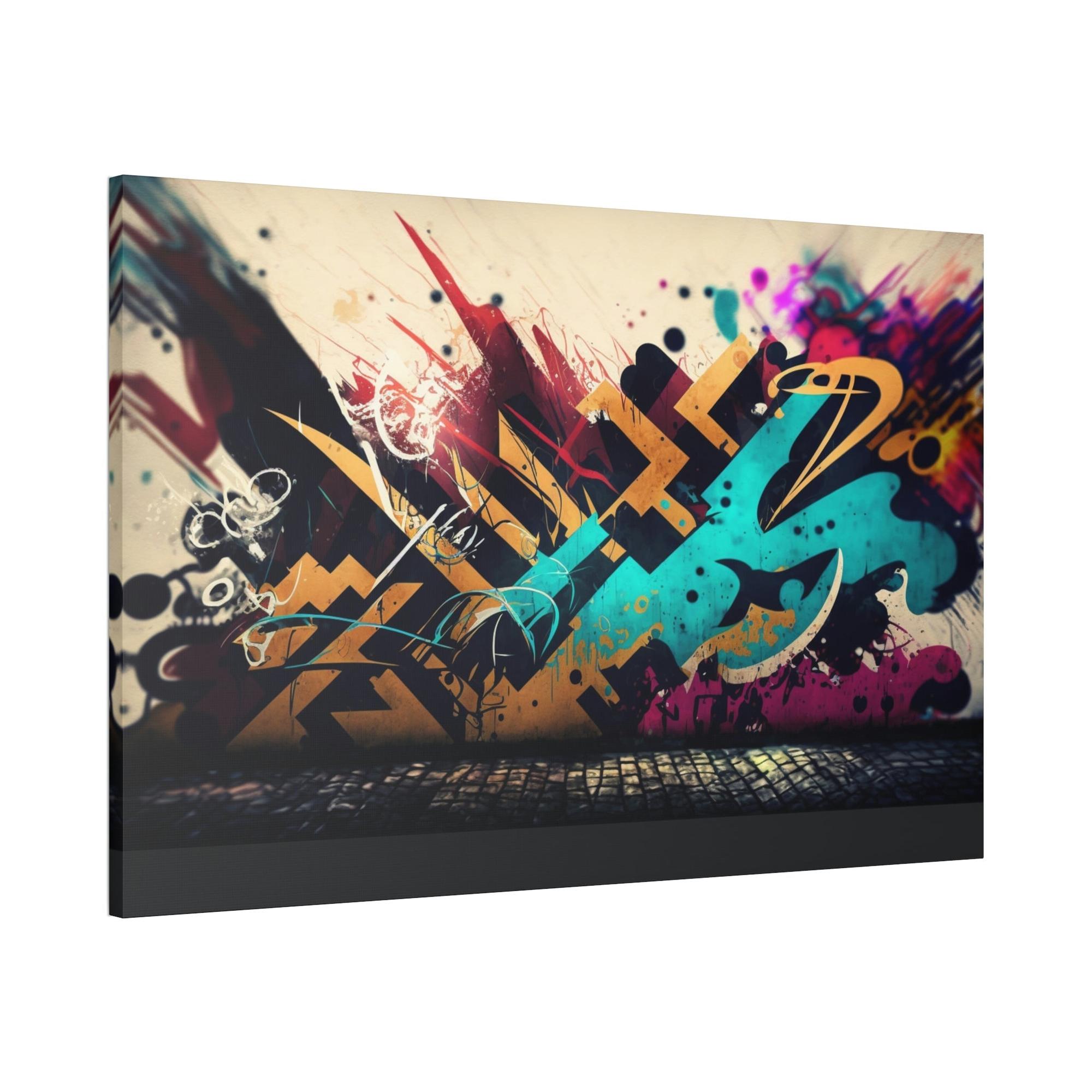 Abstract Graffiti Framed Canvas & Poster Print of Graffiti Art: A Burst of Energy
