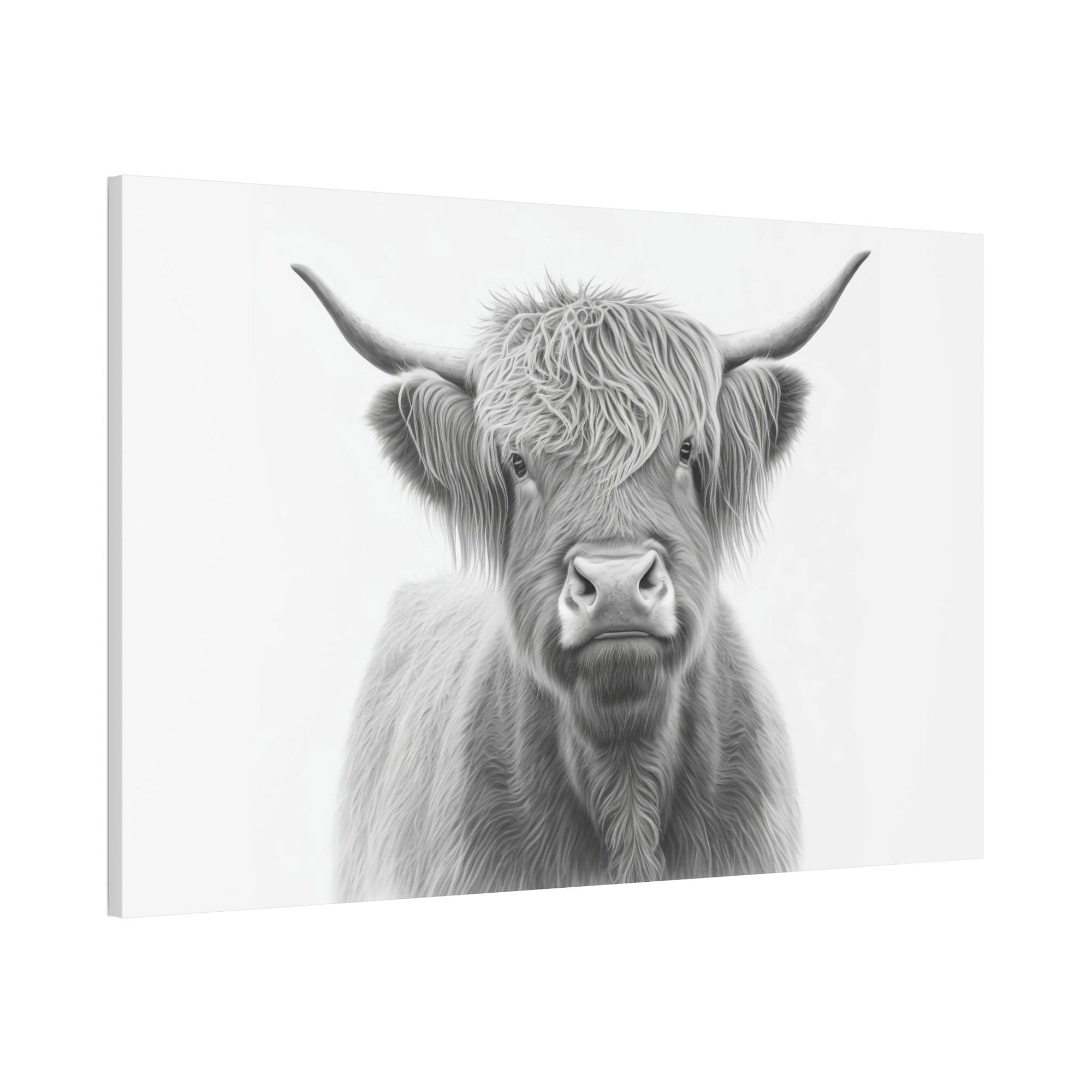 Cows Artistic Whimsy: Framed Poster Wall Art Featuring a Playful Cow Portrait on Canvas