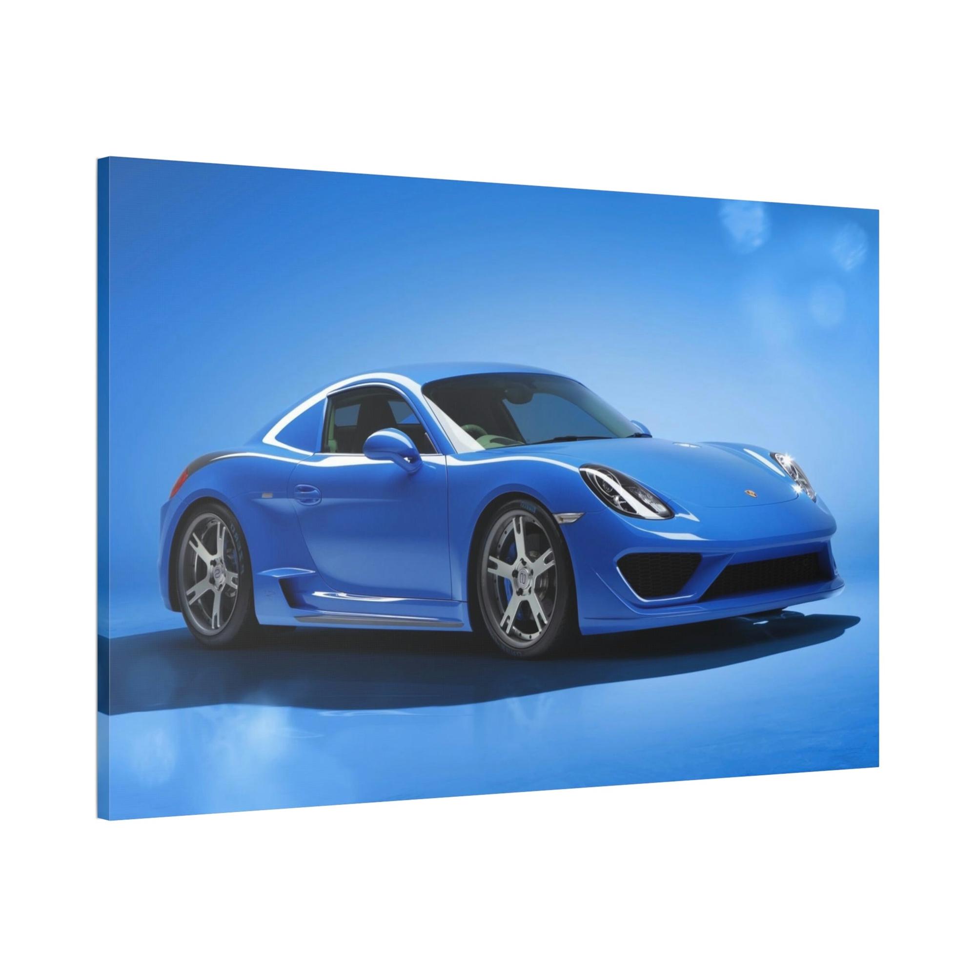 Porsche Blue Porsche Perspectives: Natural Canvas & Poster Print of a Dynamic Car