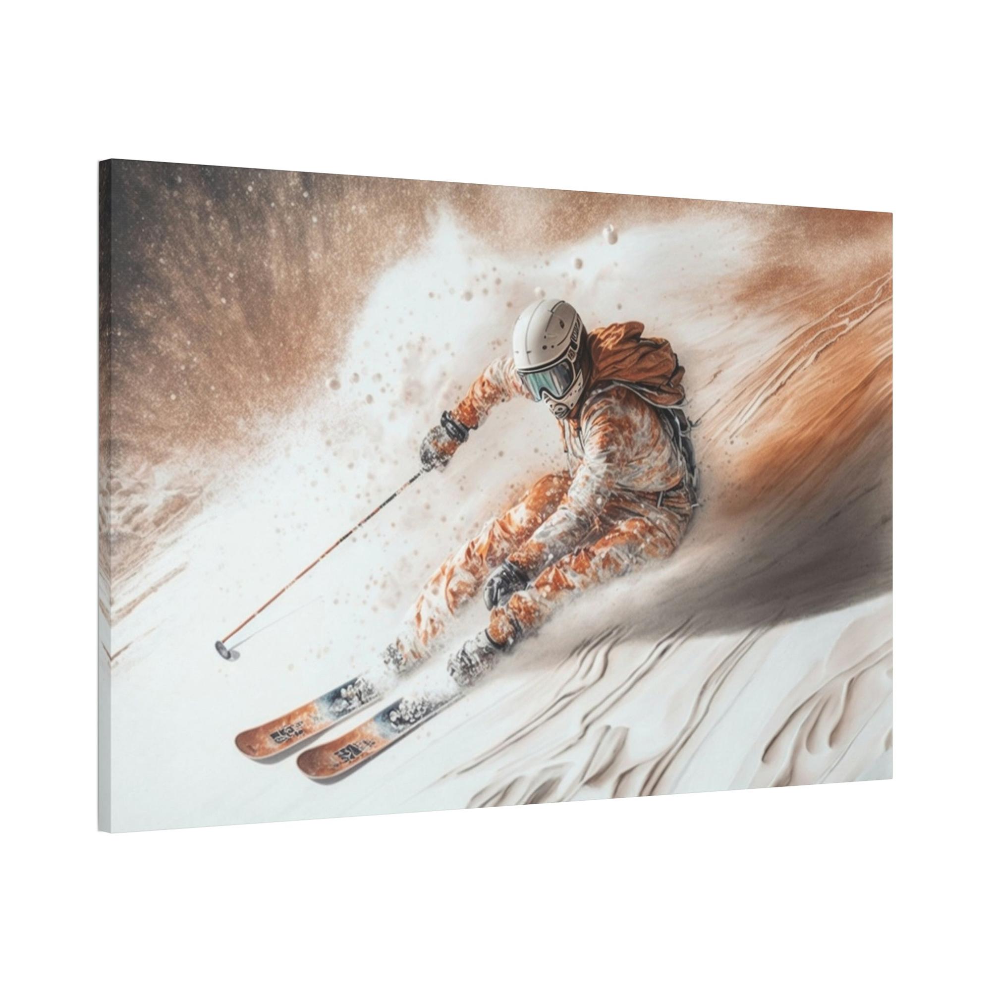Skiing The Thrill of the Slopes: A Skiing Adventure on Canvas