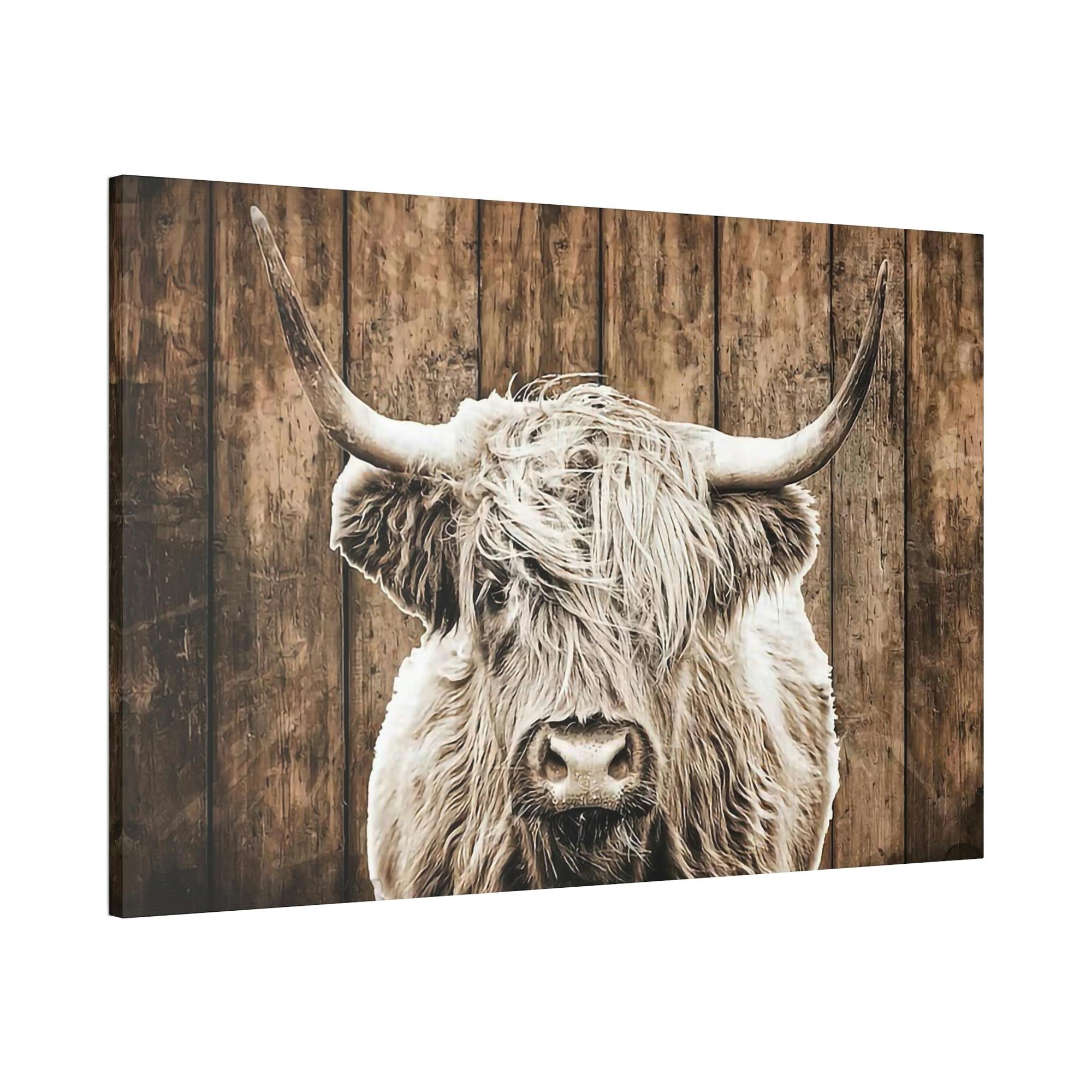 Highland Cow Highland Cow | Wild White Highland Cow | Canvas art — Pixoram