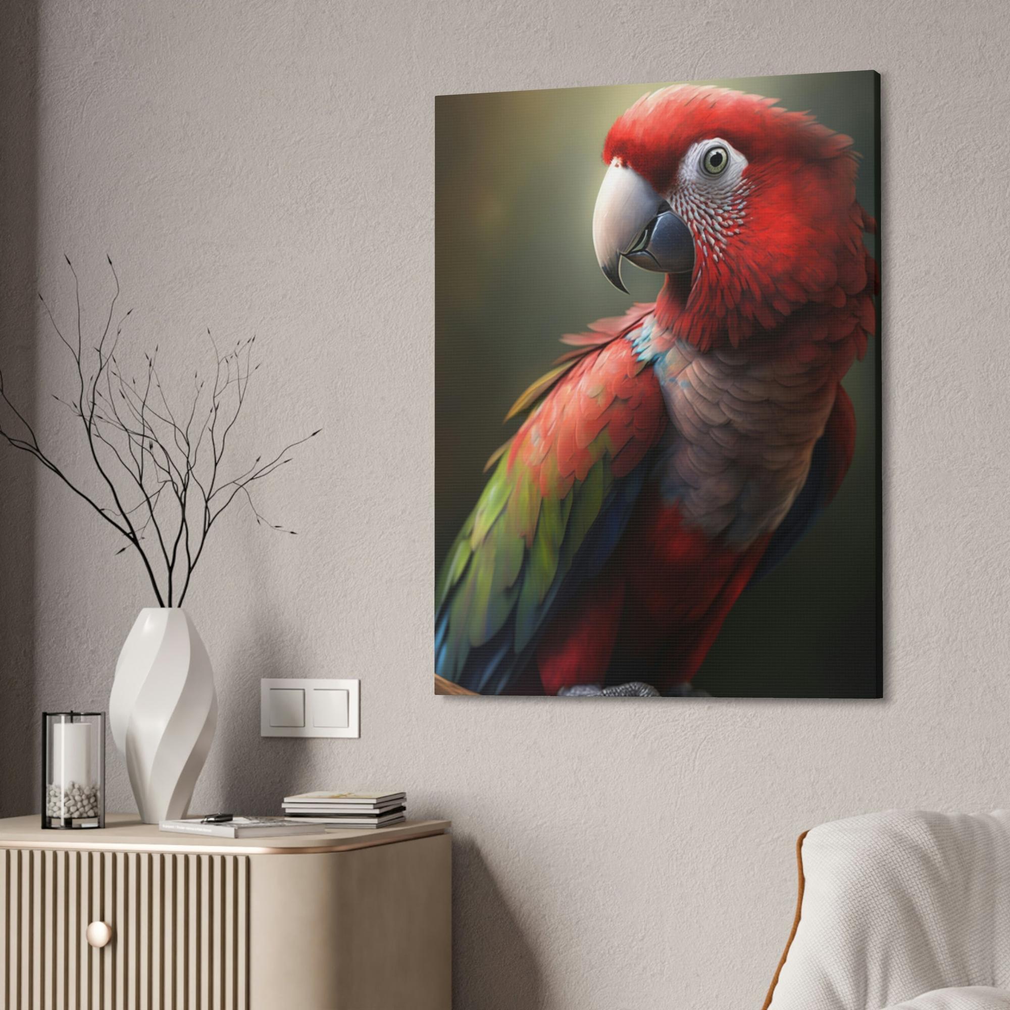 Parrots Feathered Frenzy: A Canvas of Parrot Energy and Enthusiasm