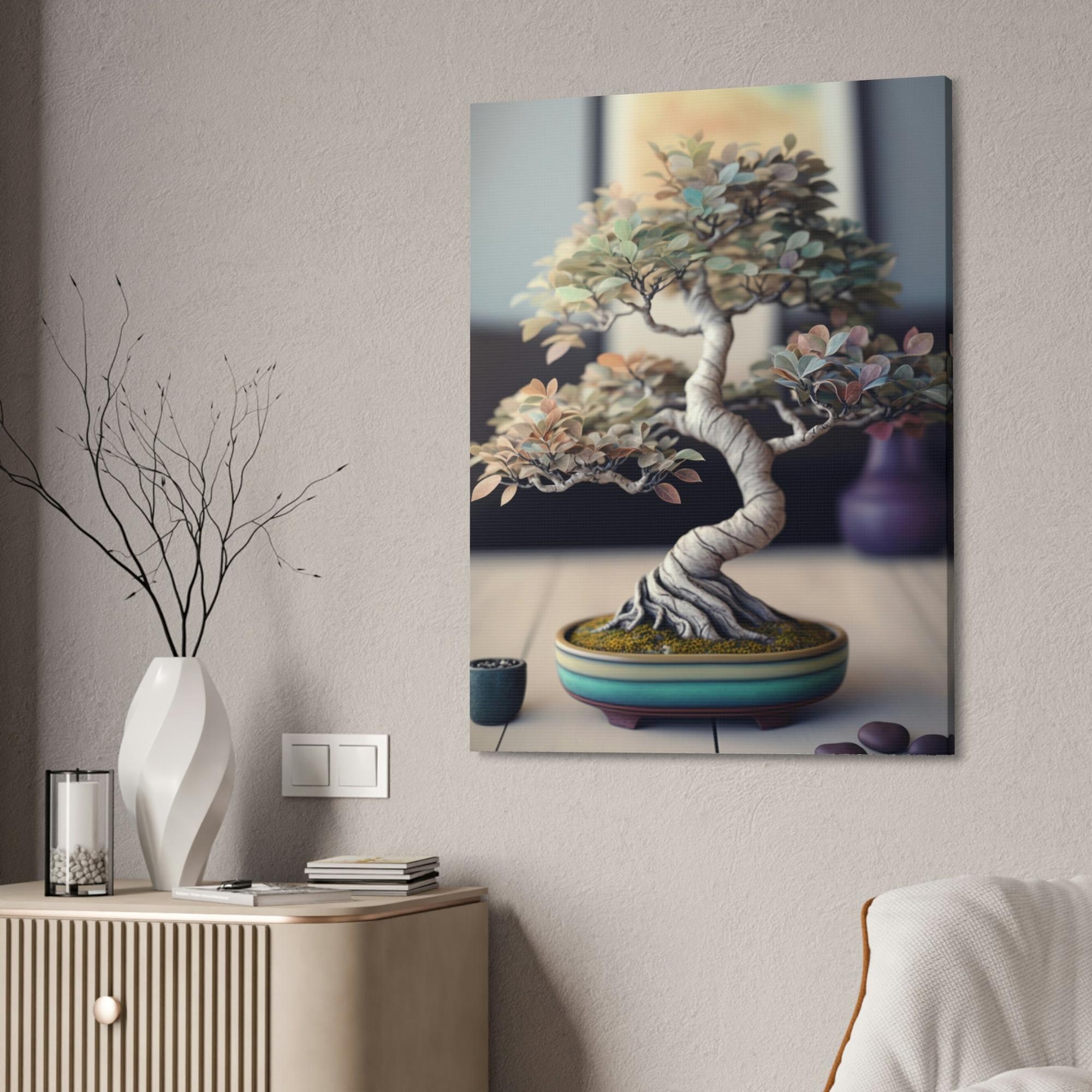 Bonsai Tree The Art of Bonsai: Natural Canvas and Framed Poster with Bonsai Tree Art