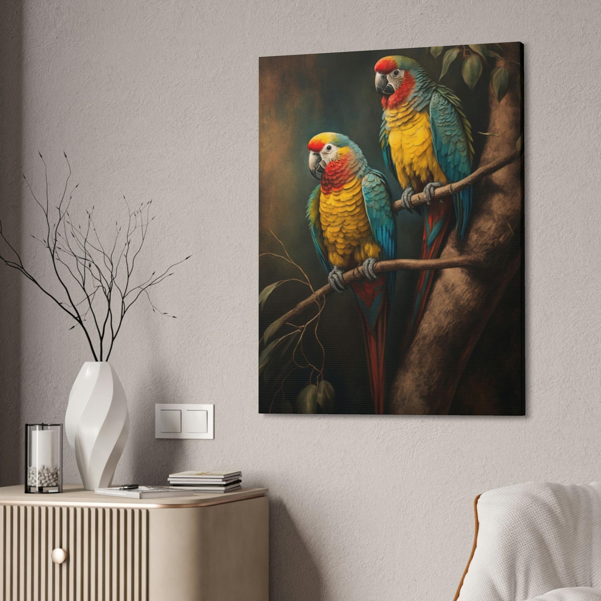 Parrots Tropical Symphony: A Canvas of Parrot Colors and Song