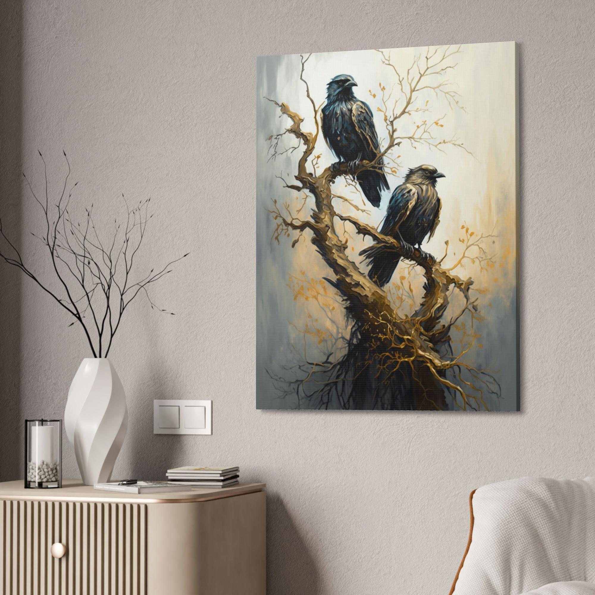 Ravens A Gathering of Ravens: A Mystical Forest Scene