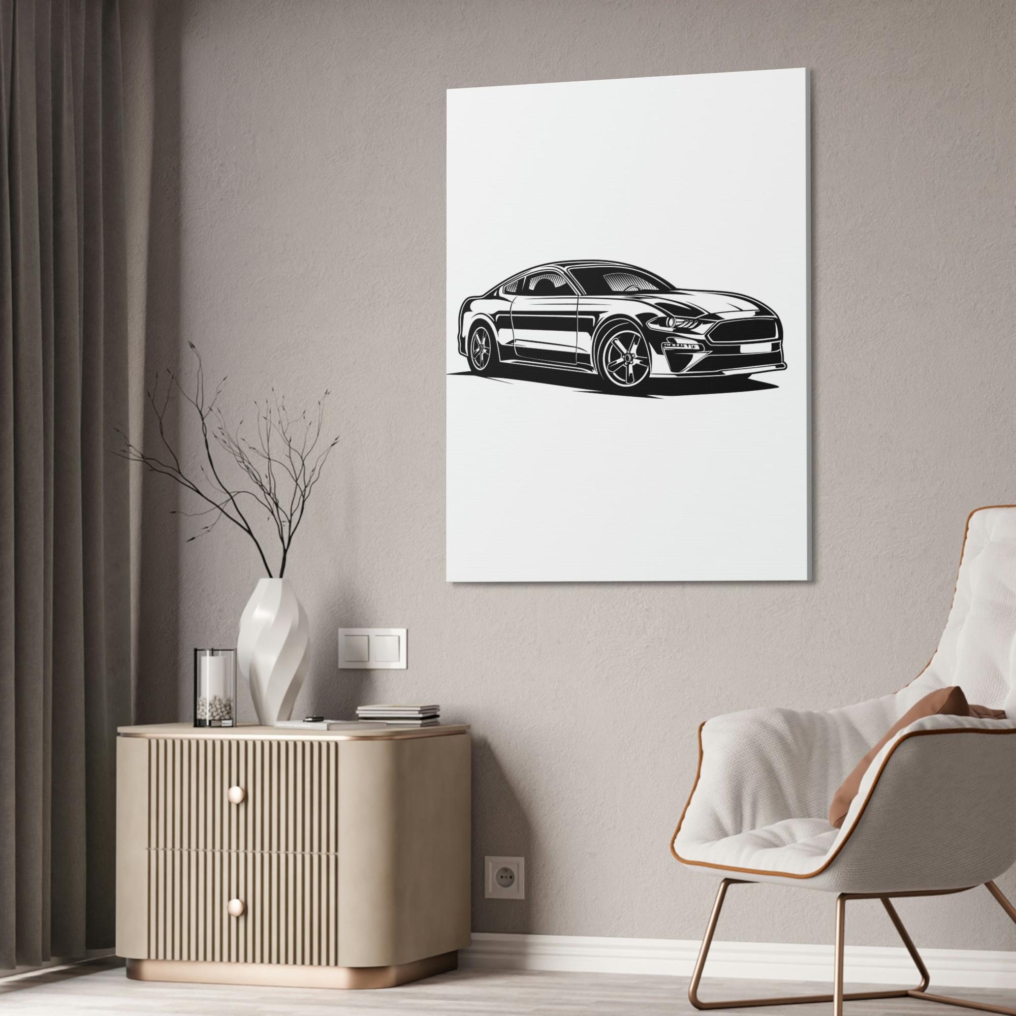 Mustang Speed Demon: Canvas & Poster of a Mustang Sports Car for Automotive Aficionados