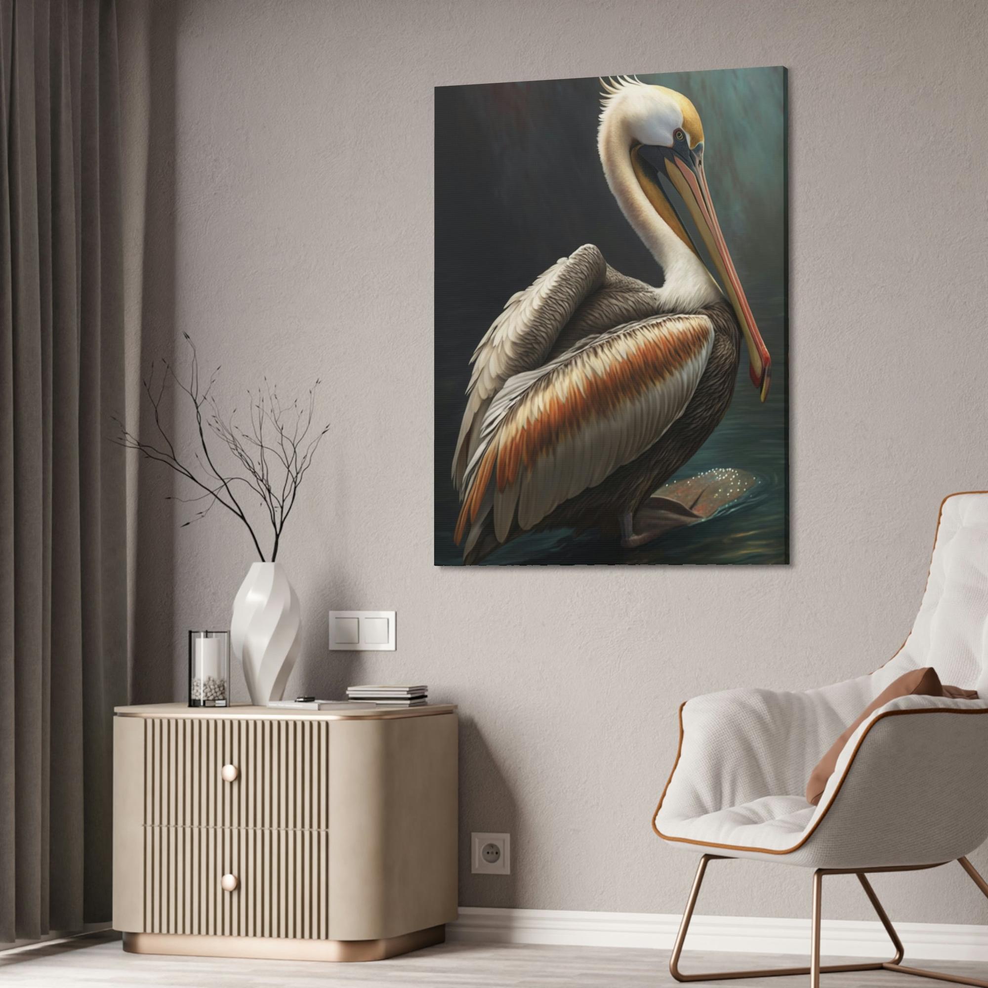 Pelicans Pelican Portrait: An Artistic Canvas Showcase