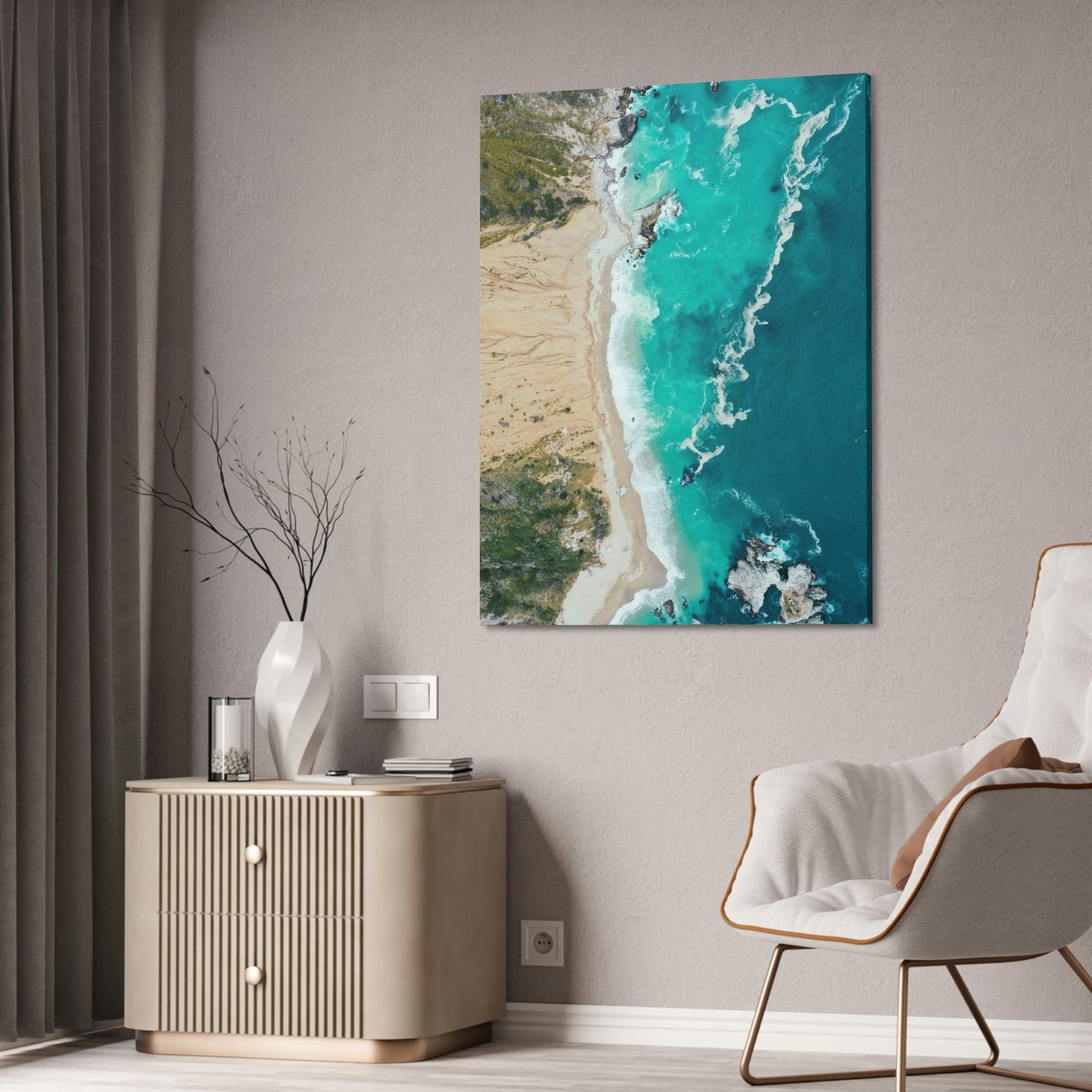 Island Beach Ocean Paradise: Art Print of a Breathtaking Island Beach on a Natural Canvas & Poster