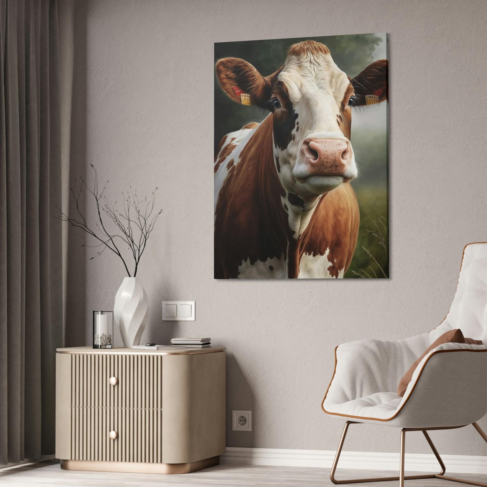 undefined Bovine Beauty: A Painting of Cows in a Field
