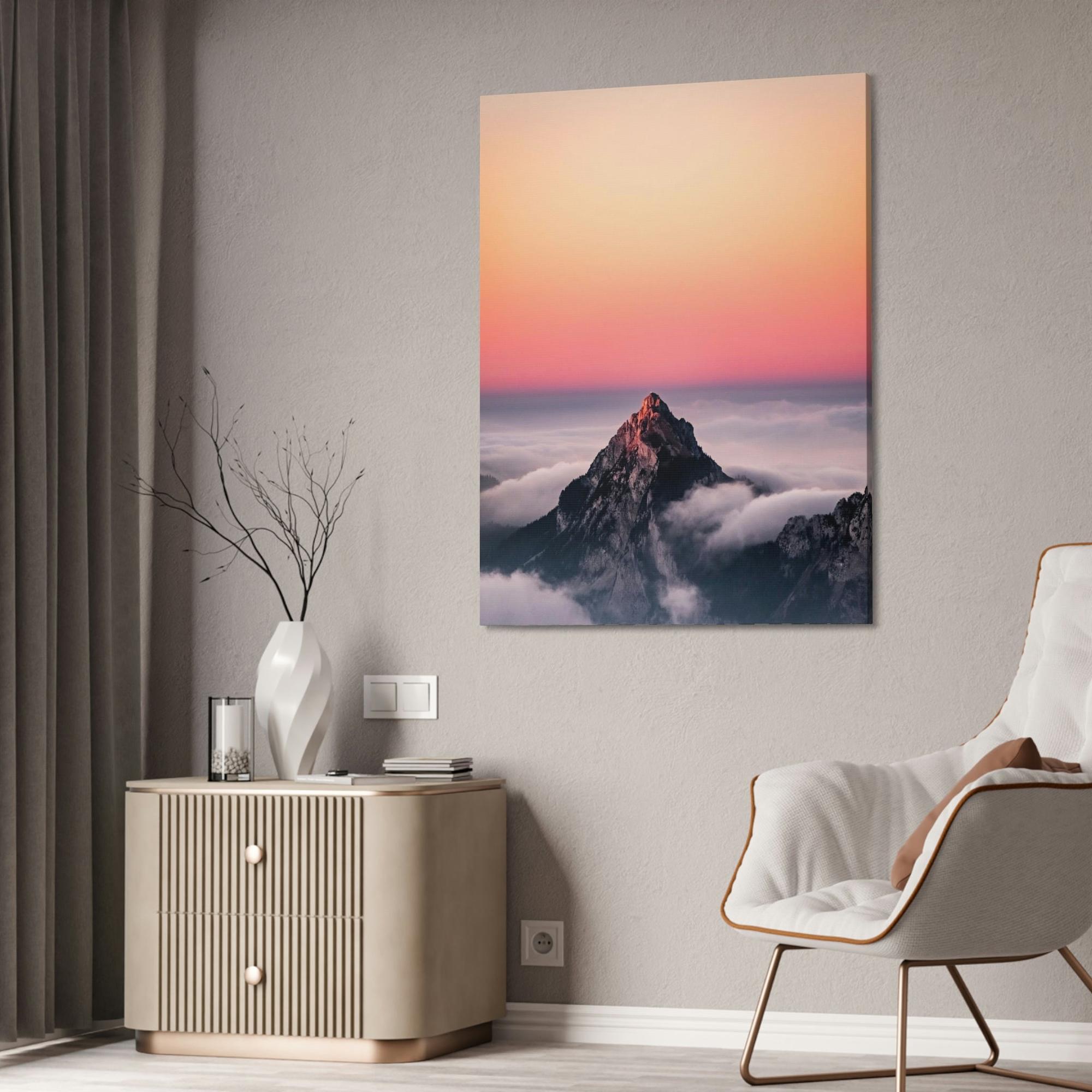 Mountains The Majestic Beauty of Mountains: An Interpretation on Canvas