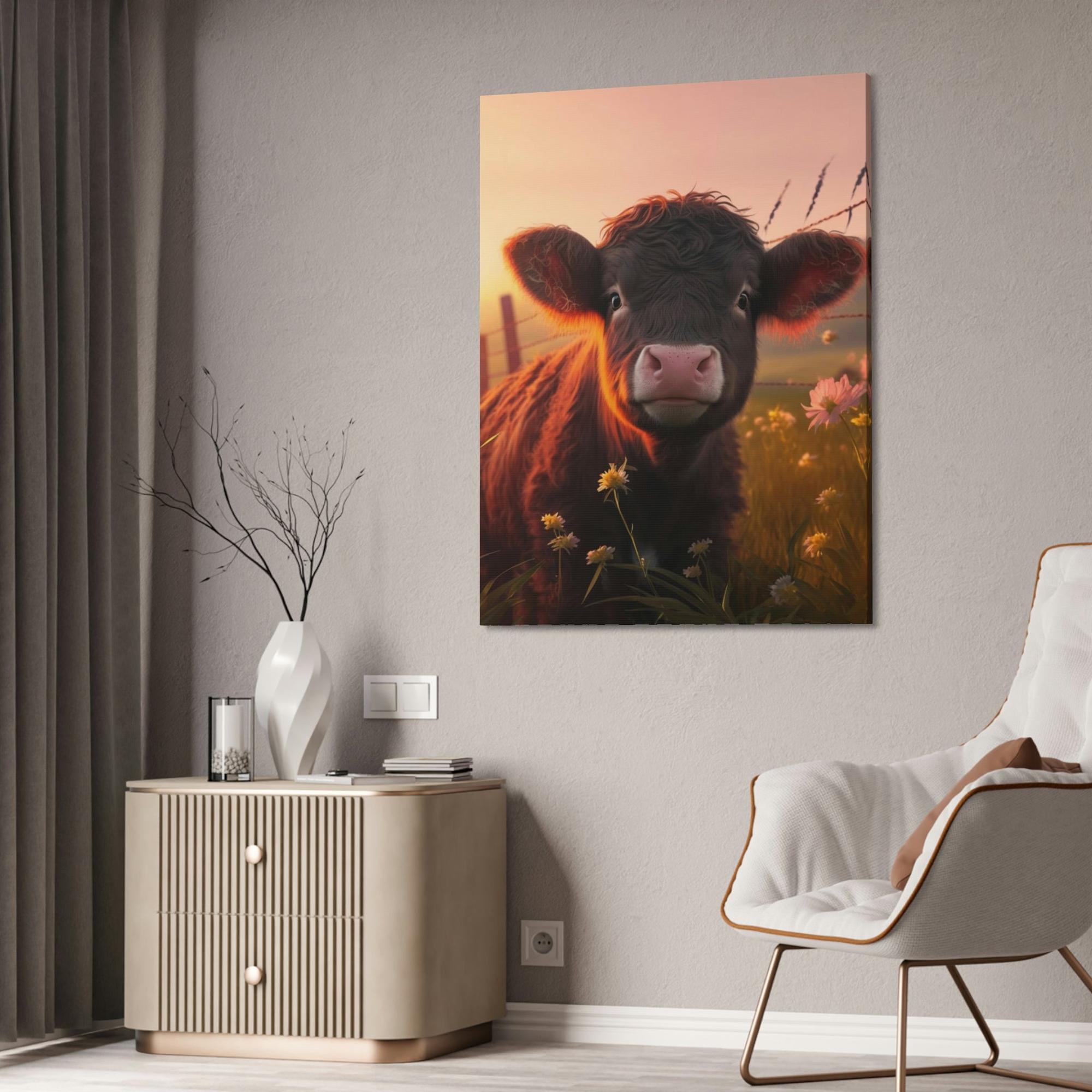 Cows Serene Bovine Beauty: Framed Poster Wall Art Featuring a Stunning Cow Portrait