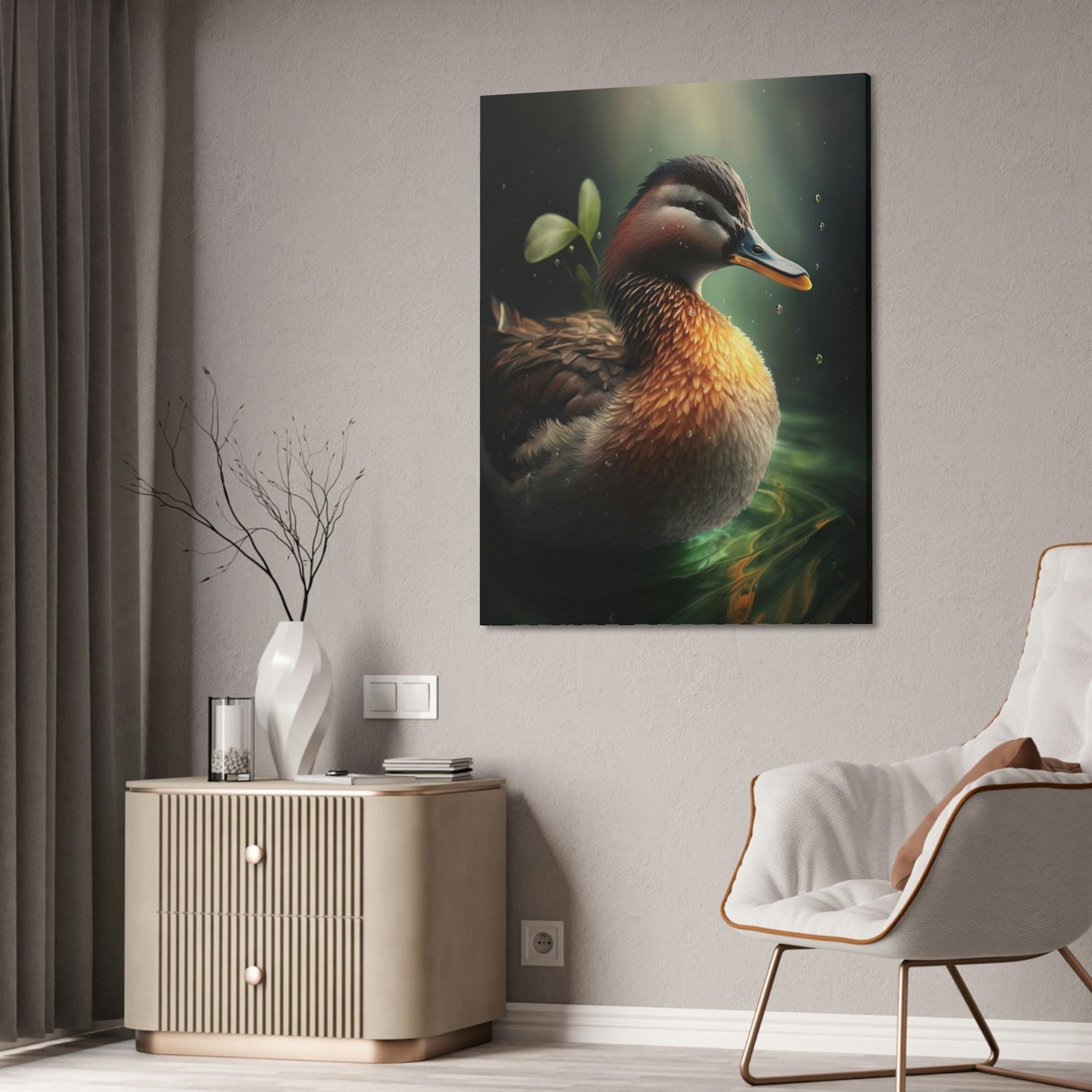 Ducks Graceful Waterfowl: A Painting of Duck in Motion