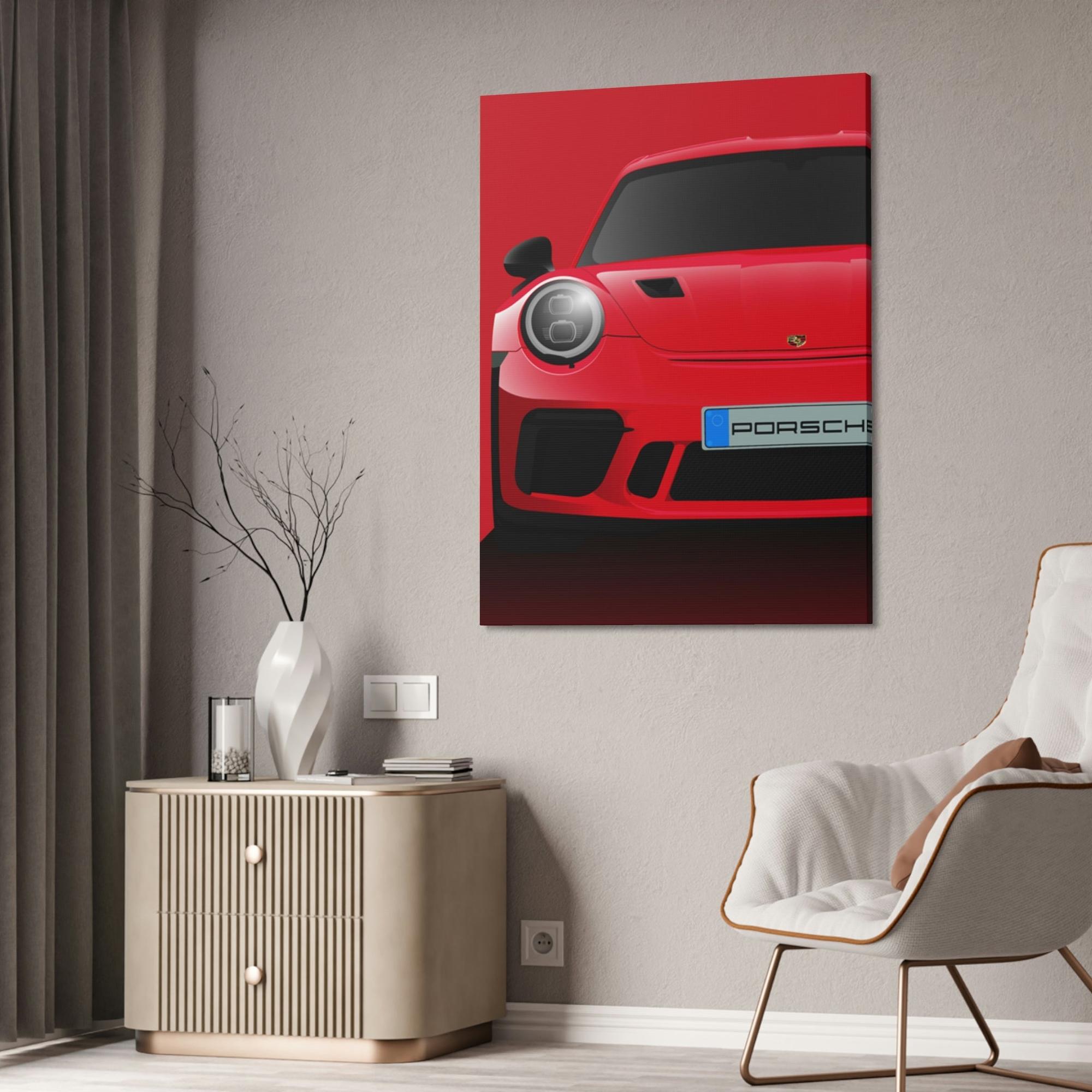 undefined The Red Rocket: A Poster Print of a Red Porsche That Captivates the Eye