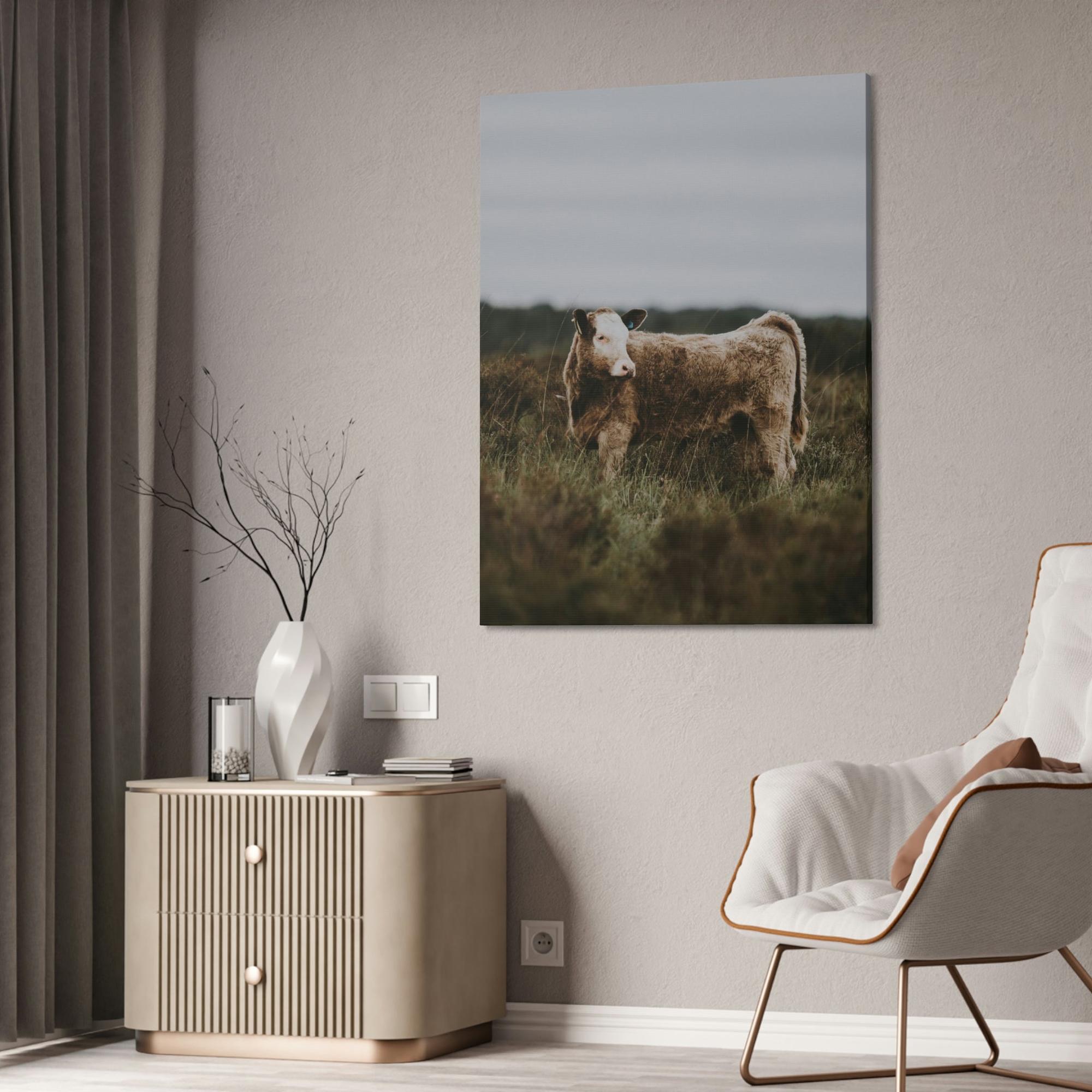 Cows Cow Portrait: Wall Art Poster & Canvas of a Beautiful Bovine