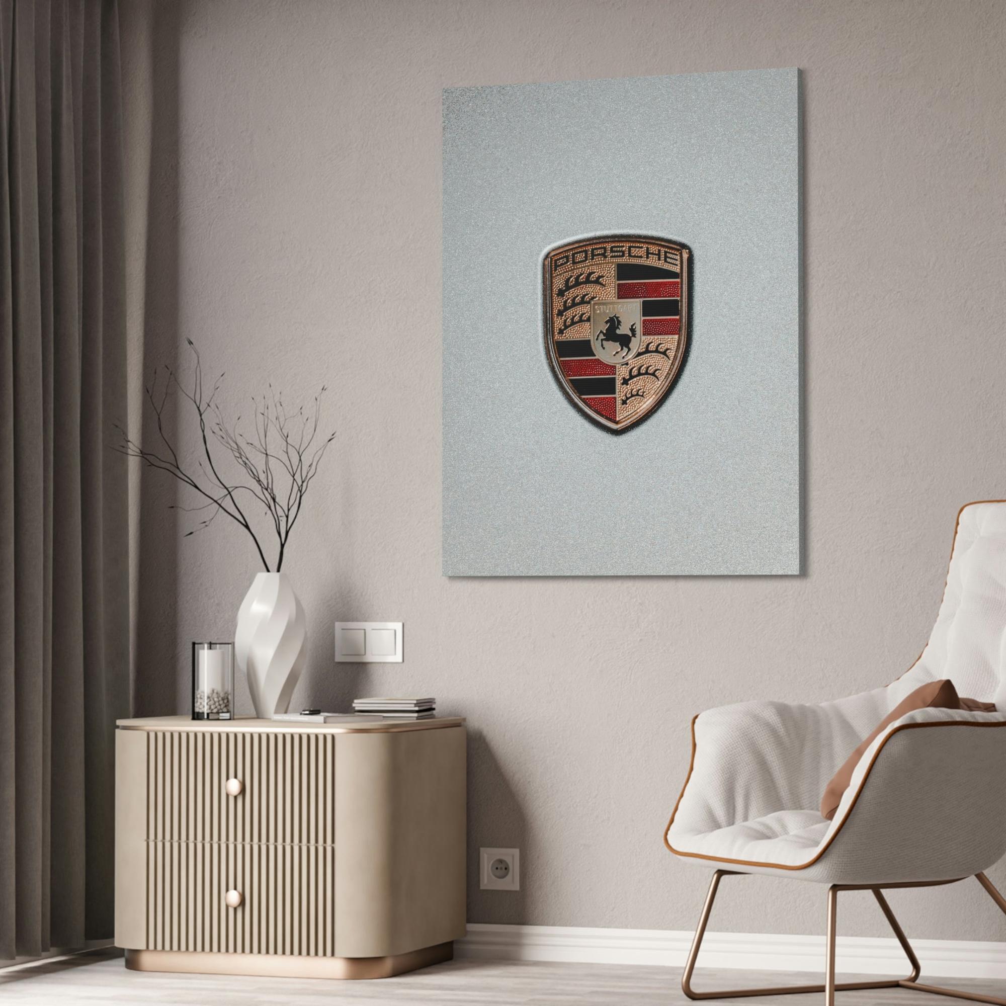 Porsche Timeless Porsche Logo: A Stunning Art Piece on Natural Canvas & Poster