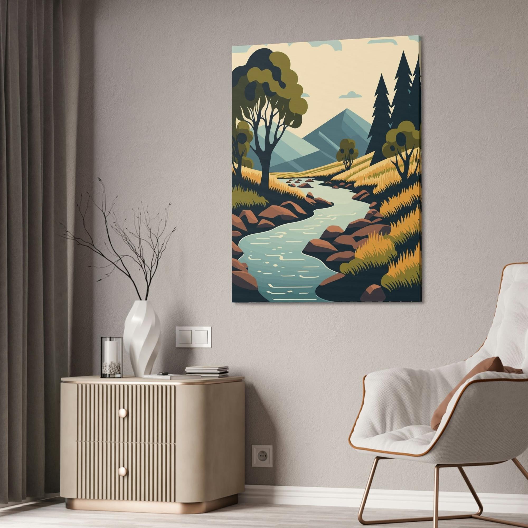 Lakes And Rivers Nature's Symphony: Framed Canvas and Poster Print of Lakes and Rivers