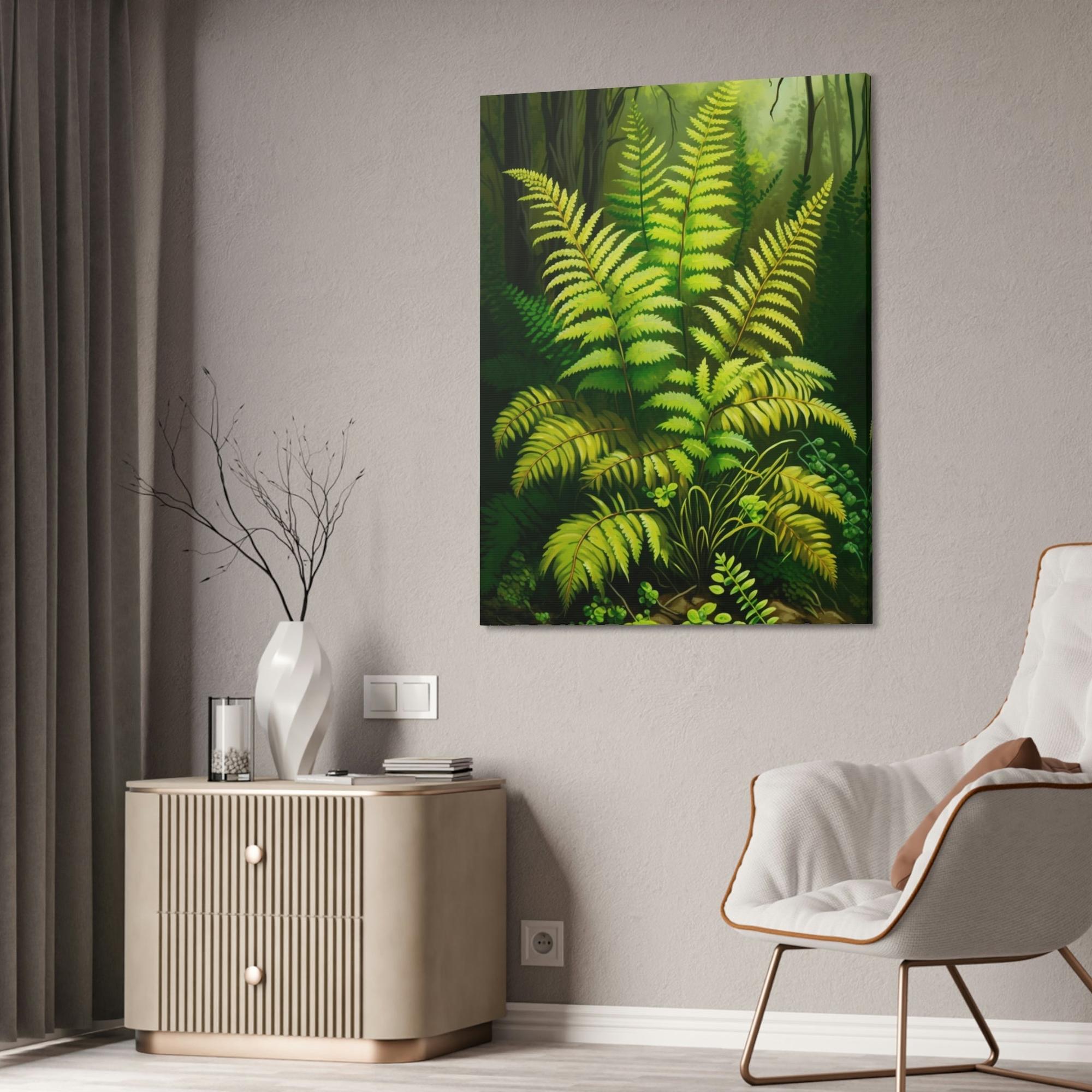Fern The Enchanted Forest: A Painting on Canvas Featuring Ferns