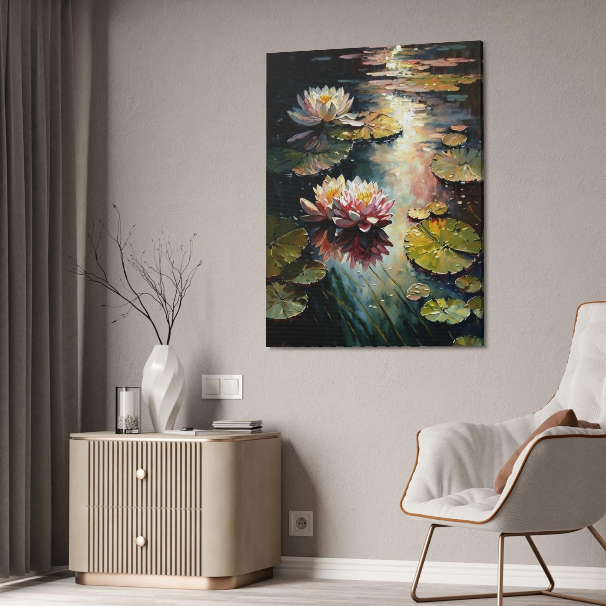 Lilies & Waterlily A Symphony of Colors: A Painting of Vibrant Waterlilies
