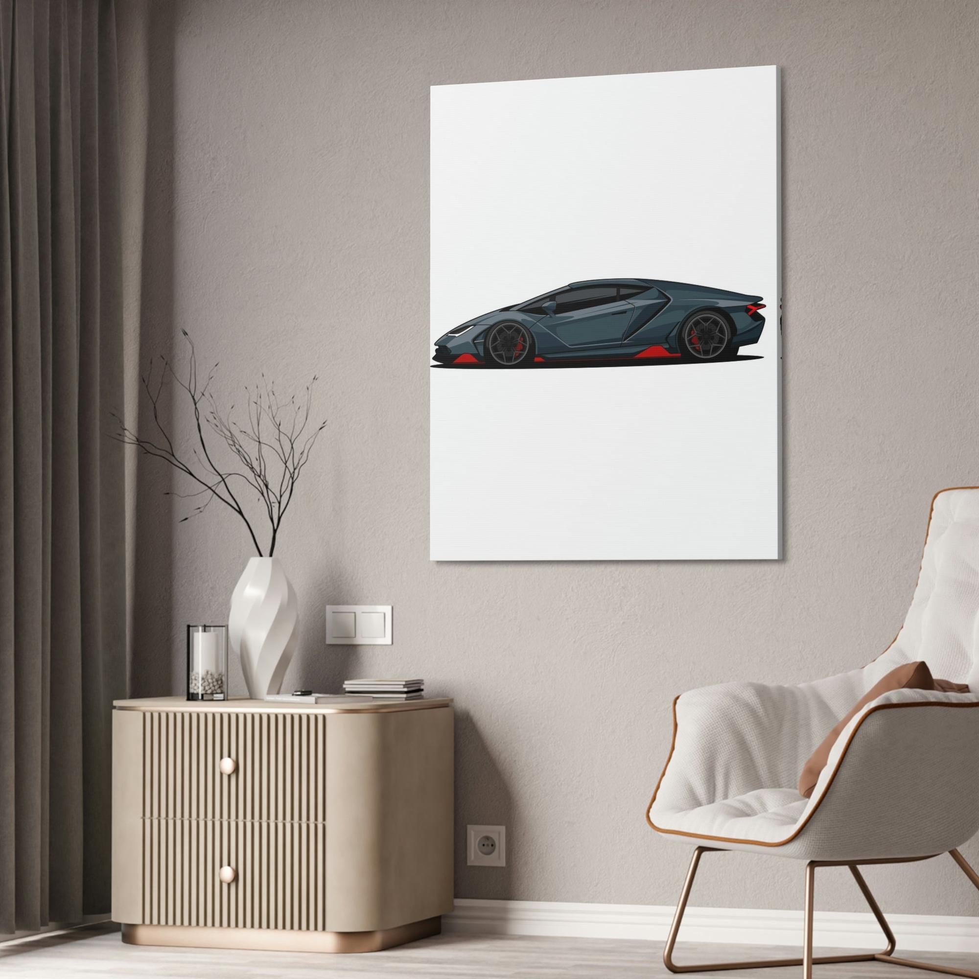 Lamborghini Dark Elegance: Black Lamborghini Framed Poster & Canvas for Wall Decor