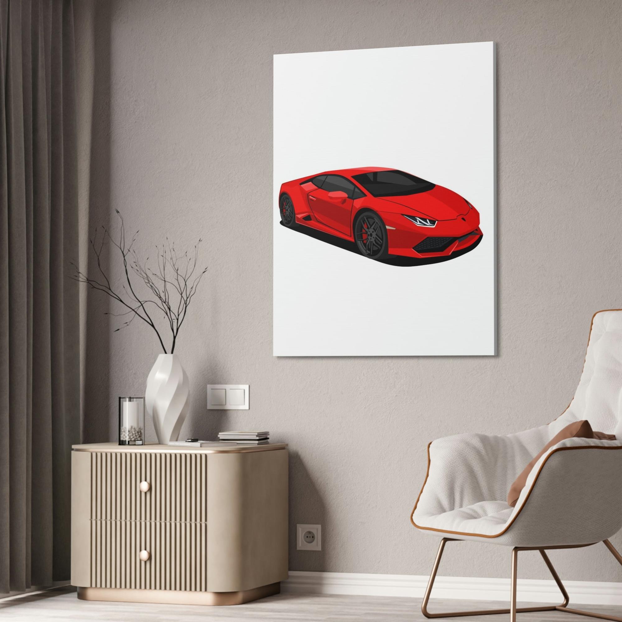 Lamborghini Bold and Brilliant: Red Lamborghini Wall Art on Framed Canvas & Poster