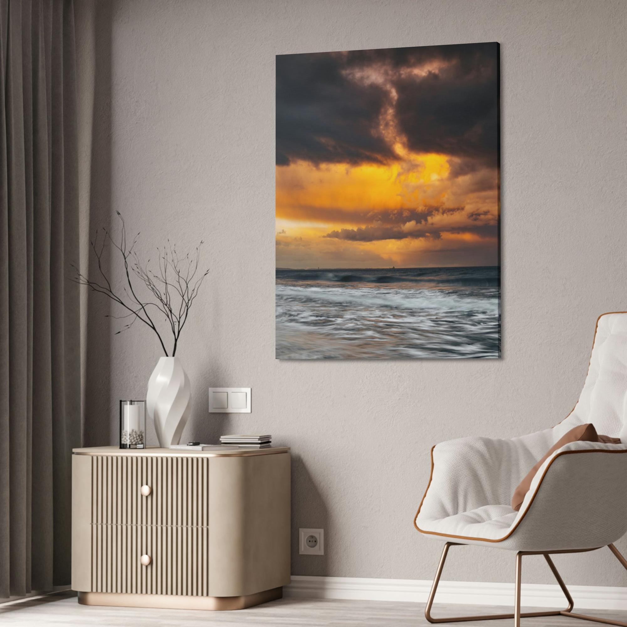 Beaches Ocean Waves: Natural Canvas Print of Beach Landscape