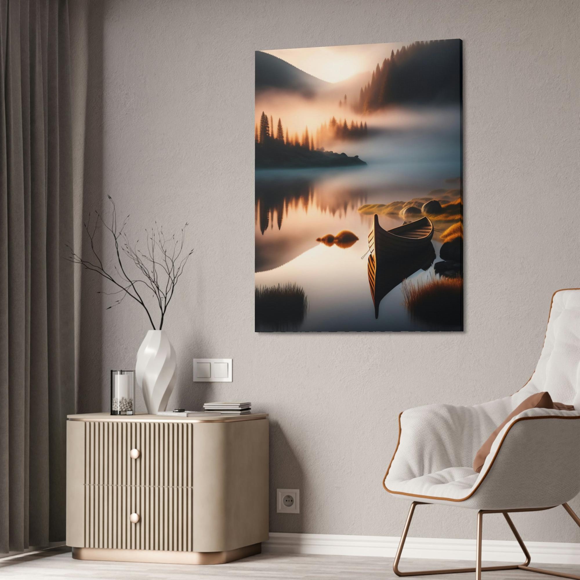 Lakes And Rivers Water's Tranquility: Artful Canvas and Poster Print of Lakes and Rivers