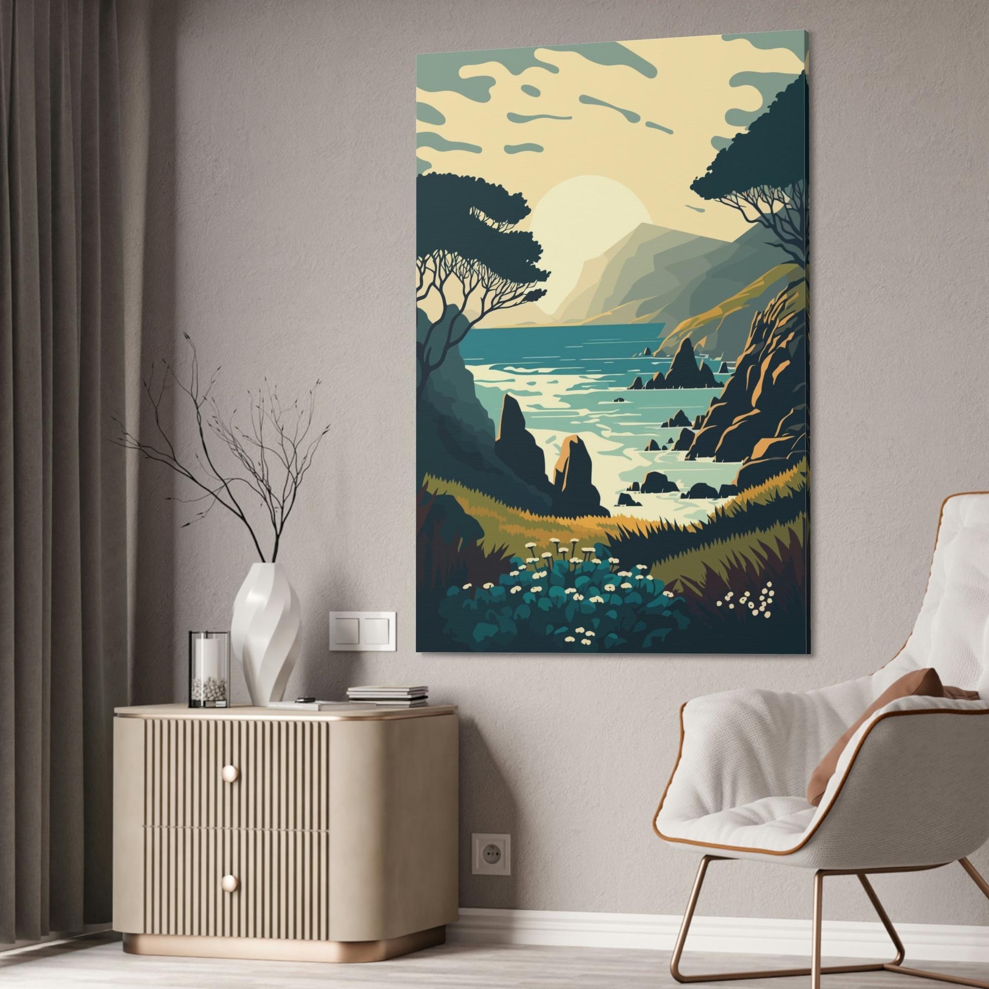 Lakes And Rivers The Majesty of Lakes: Poster of a Majestic Lake on Framed Canvas