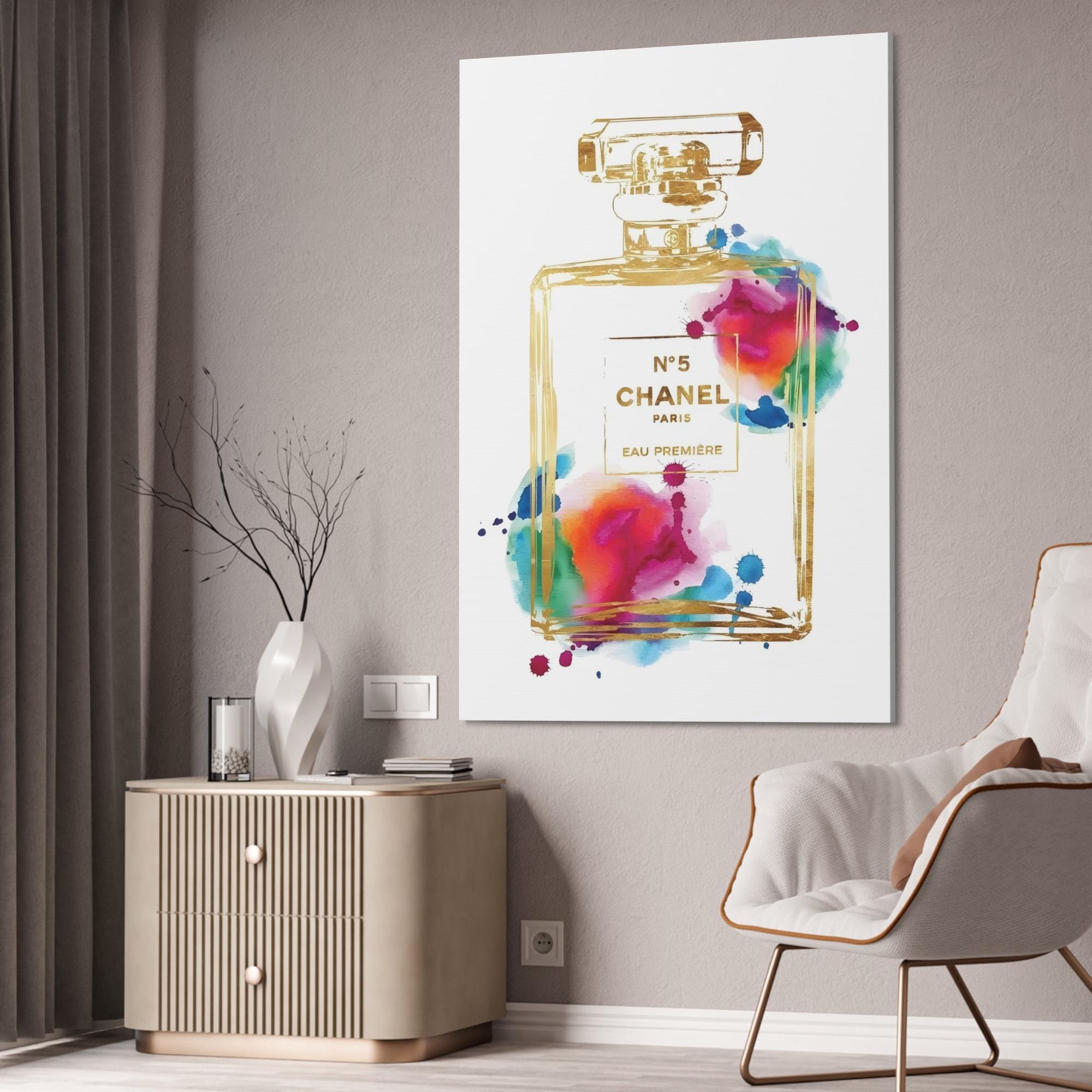 undefined Iconic Beauty: Chanel-Inspired Print on Natural Canvas & Poster