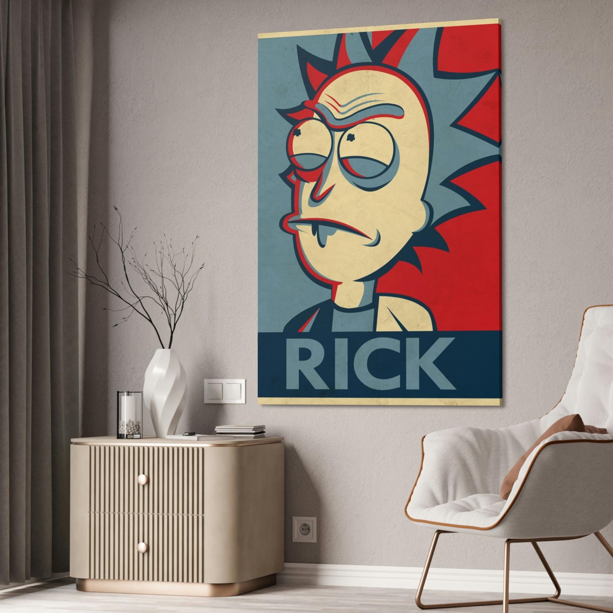 Rick And Morty Art Unpredictable Genius: Rick and Morty Art Print on Canvas for Admirers of the Enigmatic Character
