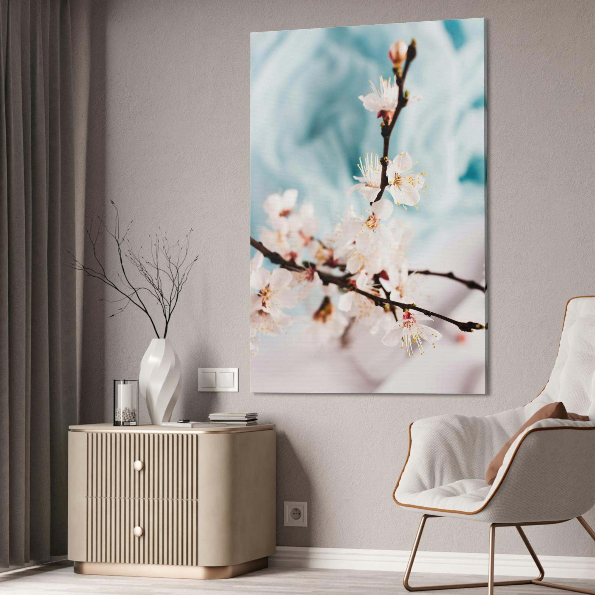 Cherry Blossoms Fragile Elegance: Cherry Blossoms on Artistic Print