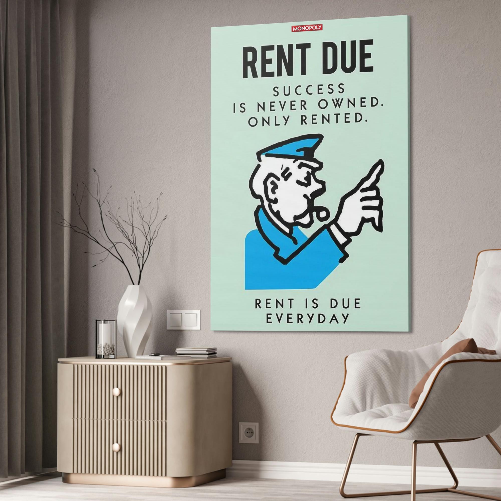 Monopoly & Motivation Money Meets Inspiration: Alec Monopoly's Quote Art on High-Quality Canvas