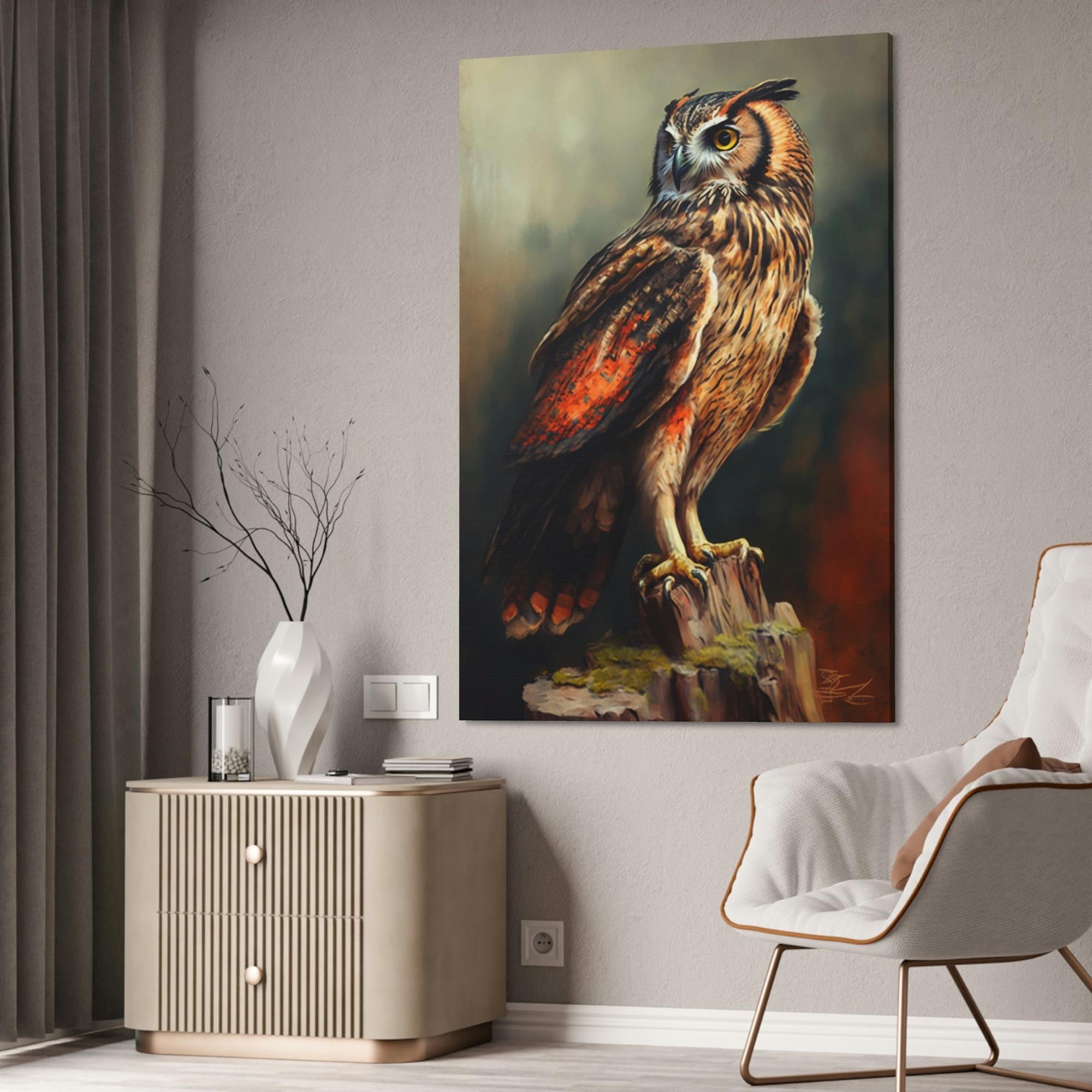 Owls The Owl's Gaze: A Painting on Canvas