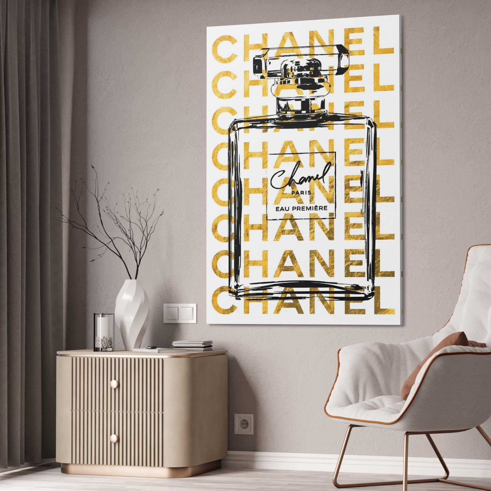 Chanel Chanel's Timeless Legacy: Artistic Wall Art on Natural Canvas