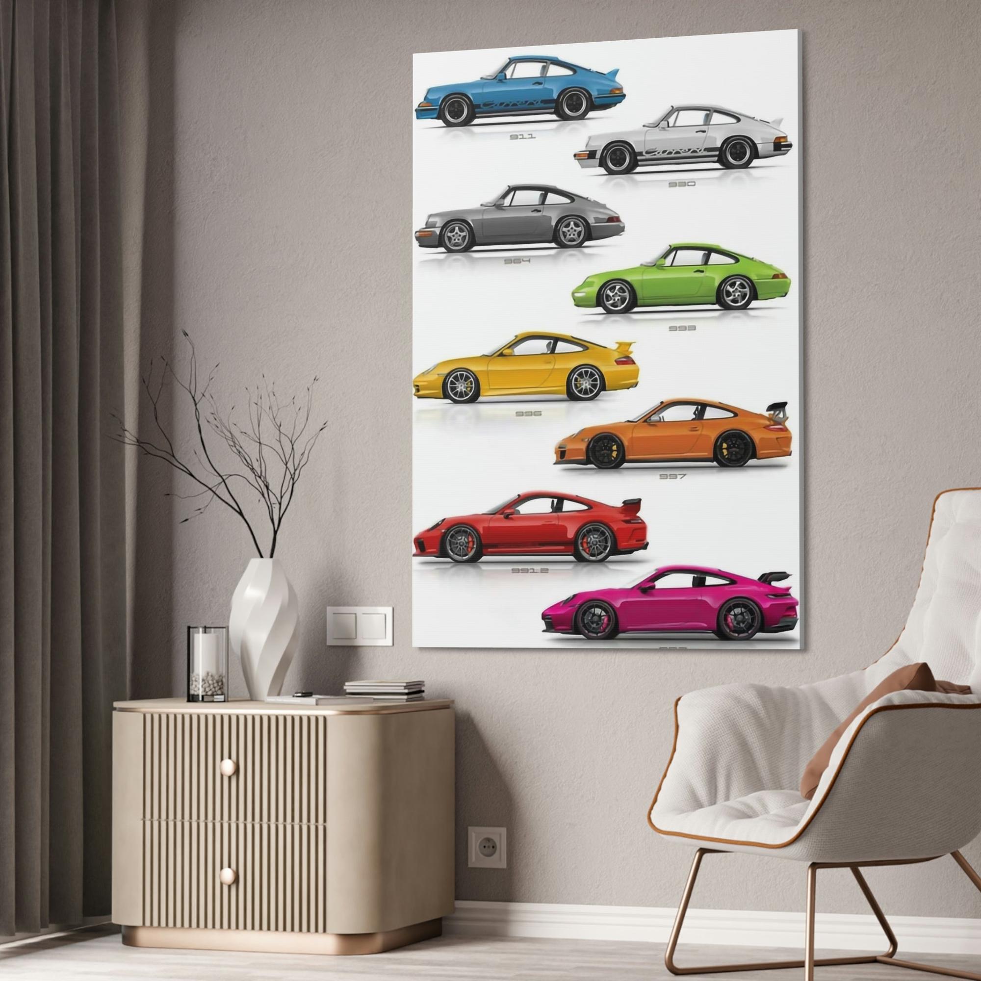 Porsche The Porsche Lifestyle: Wall Art on Natural Canvas for Luxury Living Spaces