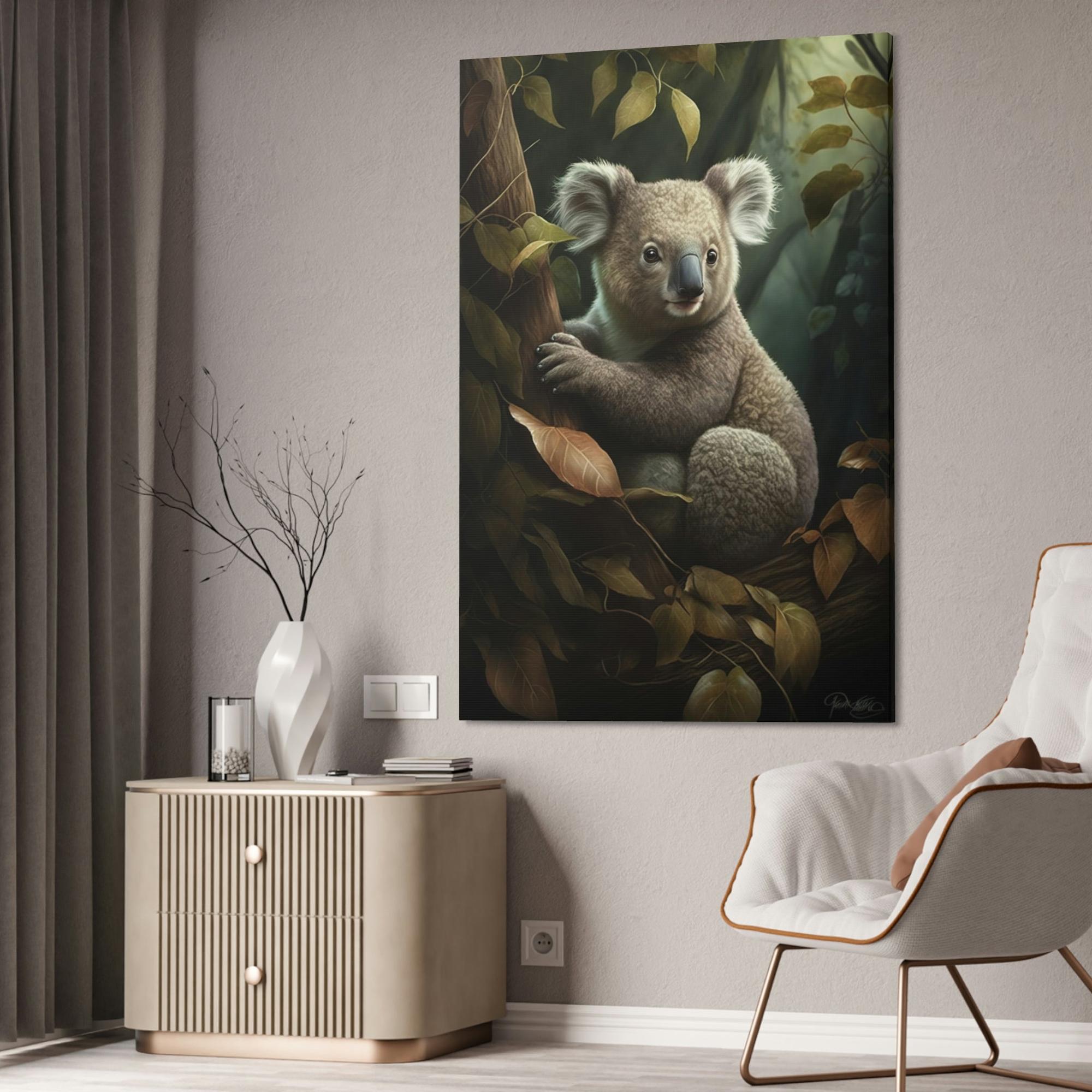 Koalas A Koala's Journey: A Stunning Painting on Canvas