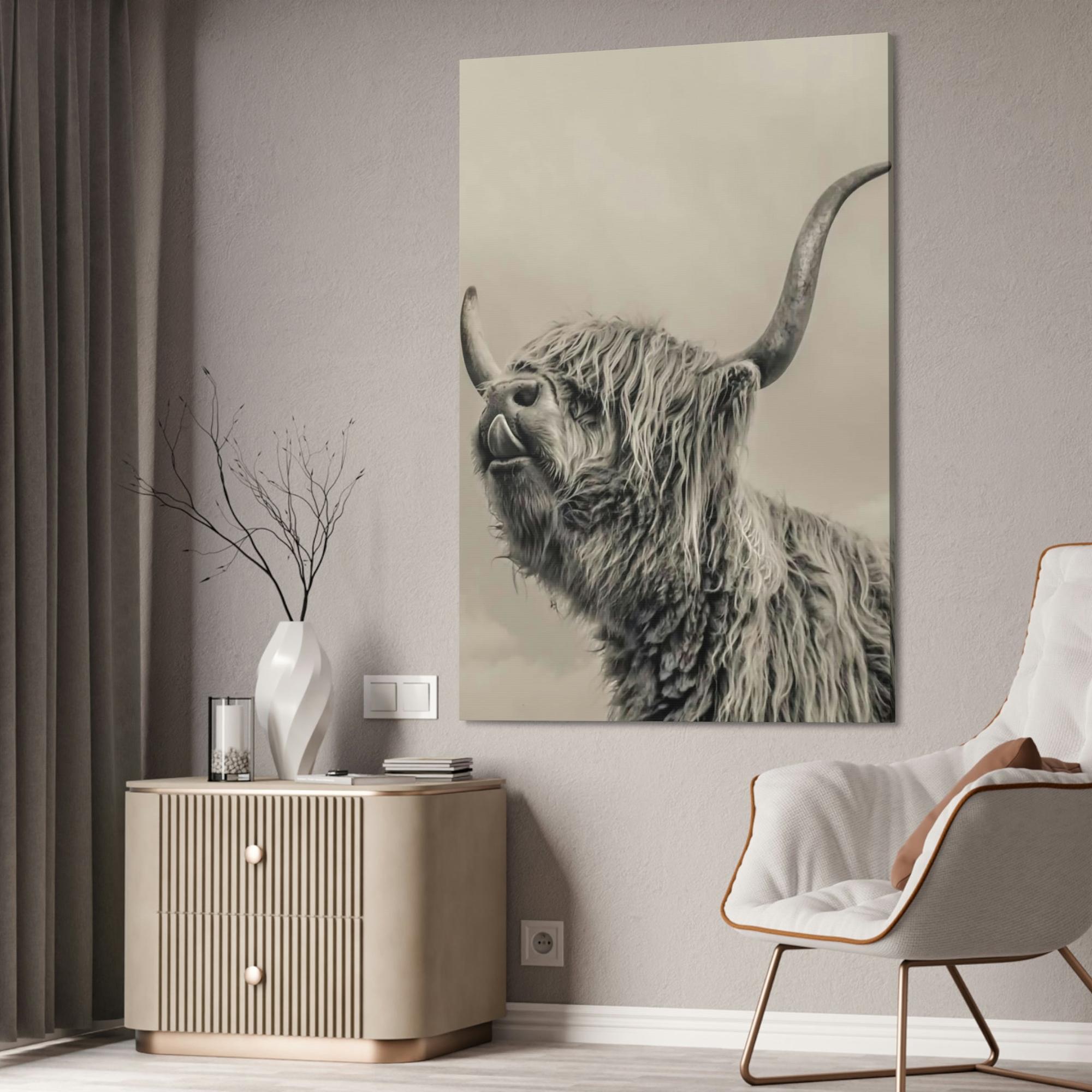 Highland Cow Highland Cow Canvas Wall Art | Wool Cattle | Art Canvas — Pixoram