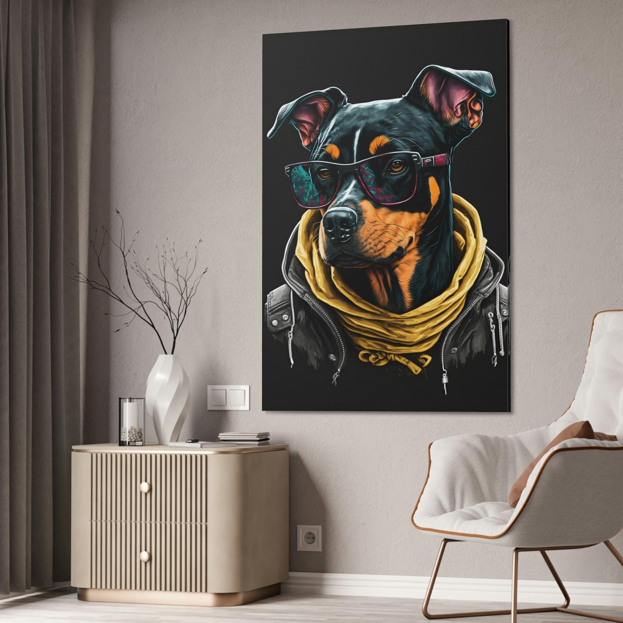 Dogs Dog's Best Friend: Poster of a Beloved Canine on Framed Canvas