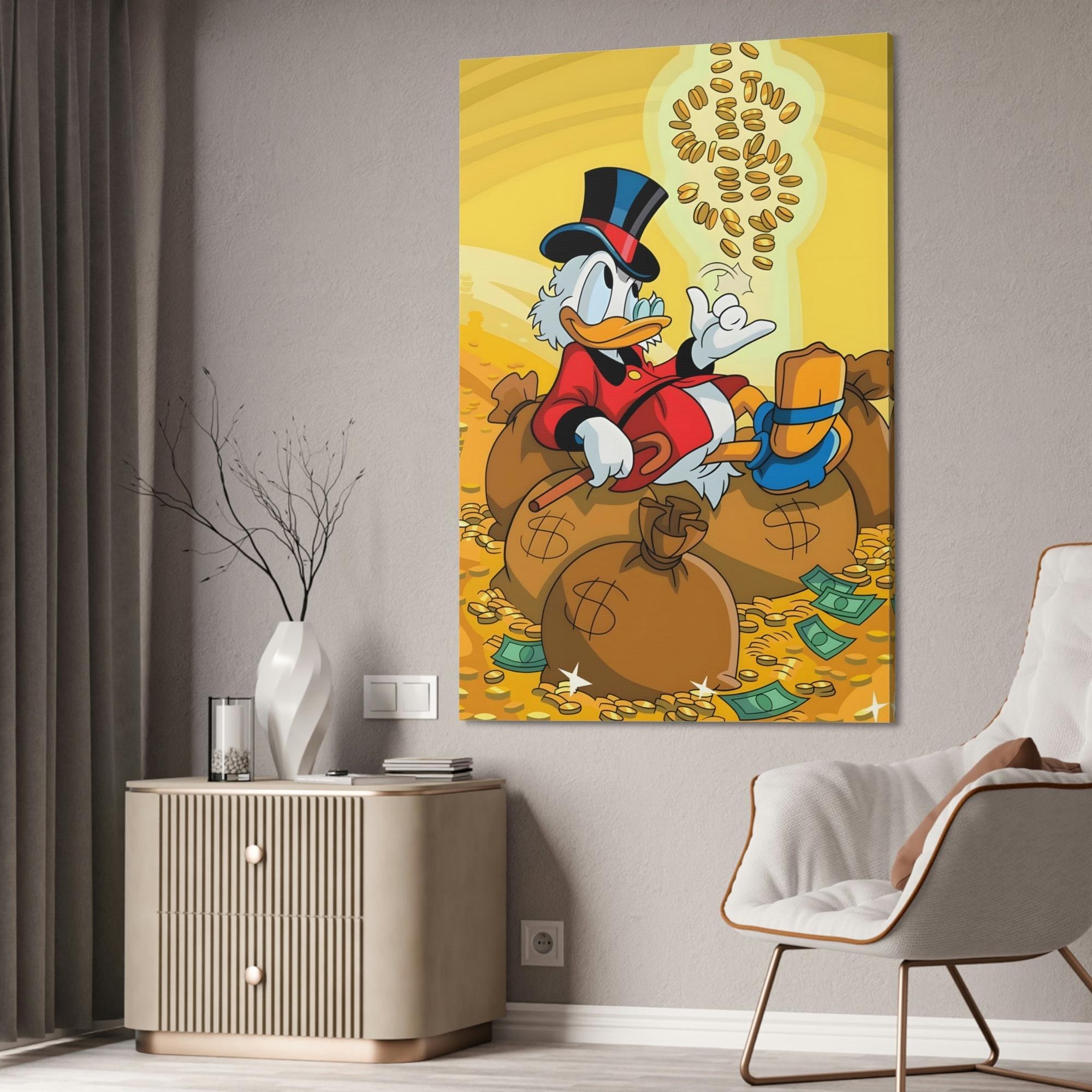 Monopoly & Motivation The Million-Dollar Duck: Street Art Style Canvas Print of a Duck by Alec Monopoly