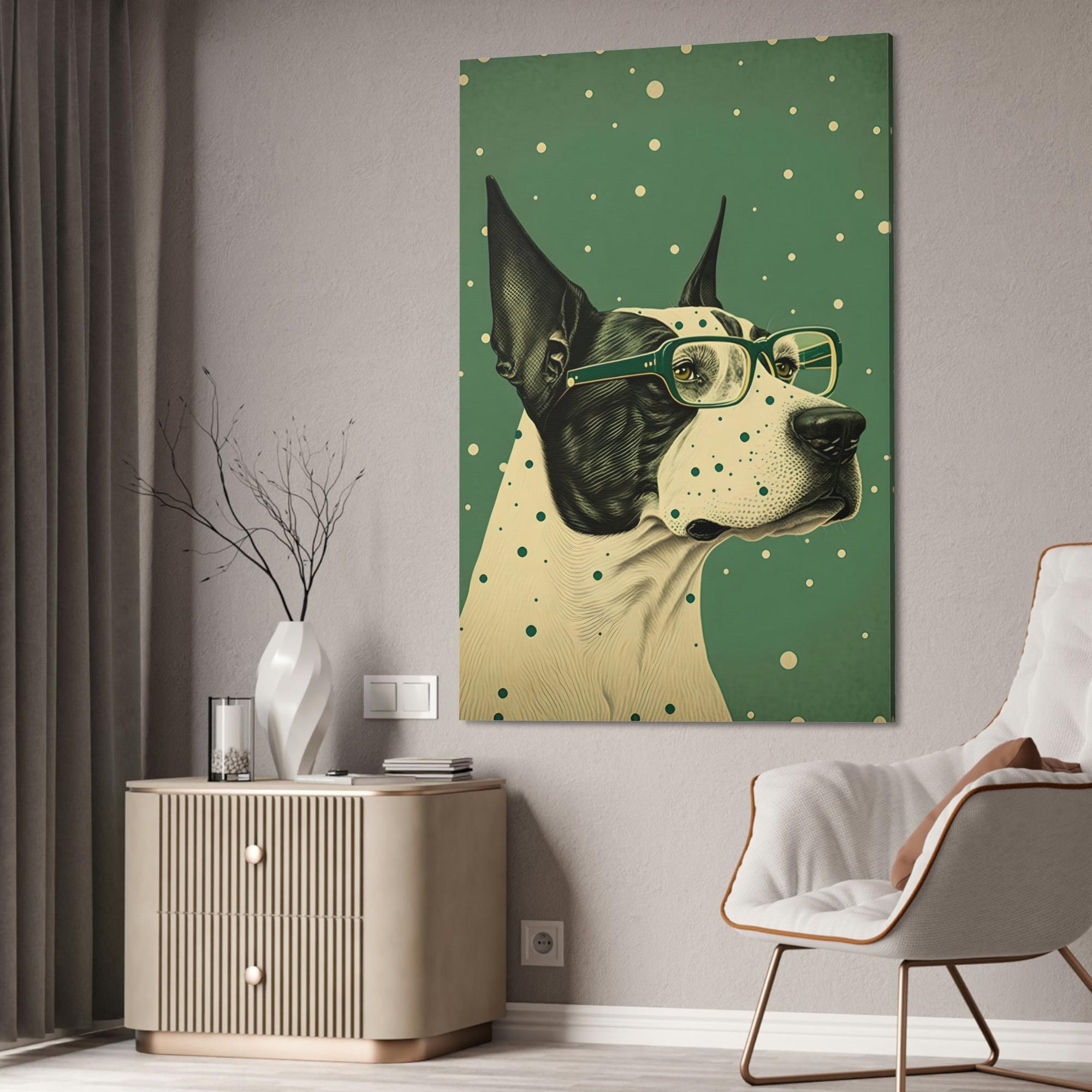 Dogs Pawsitively Adorable: Wall Art of a Cute Dog on Natural Canvas