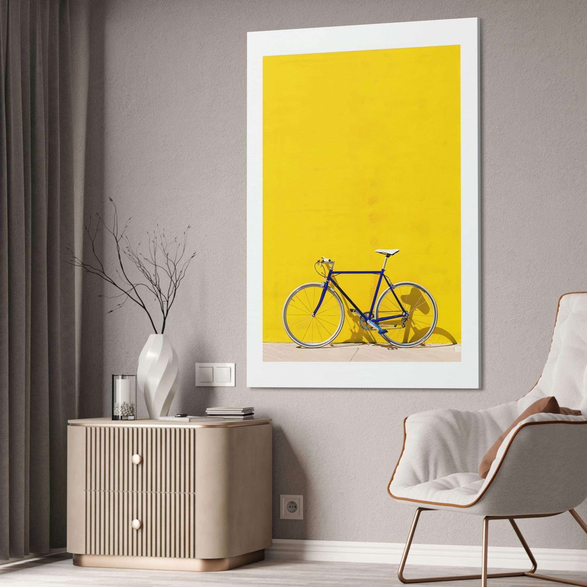Yellow Dynamic and Bold Canvas Art Print and Framed Poster of a Yellow Color