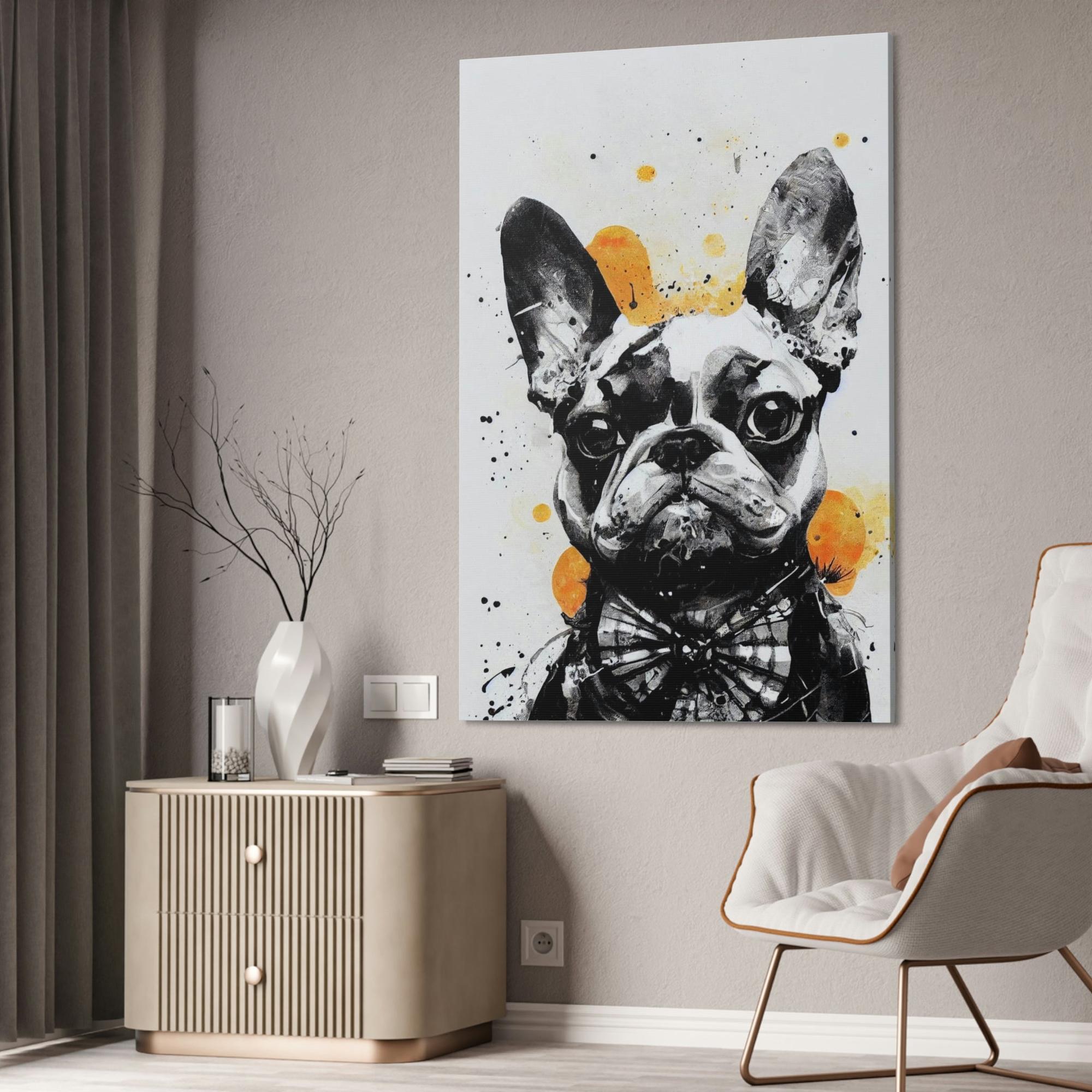 Dogs Puppy Love: Wall Art of a Sweet Dog on Natural Canvas