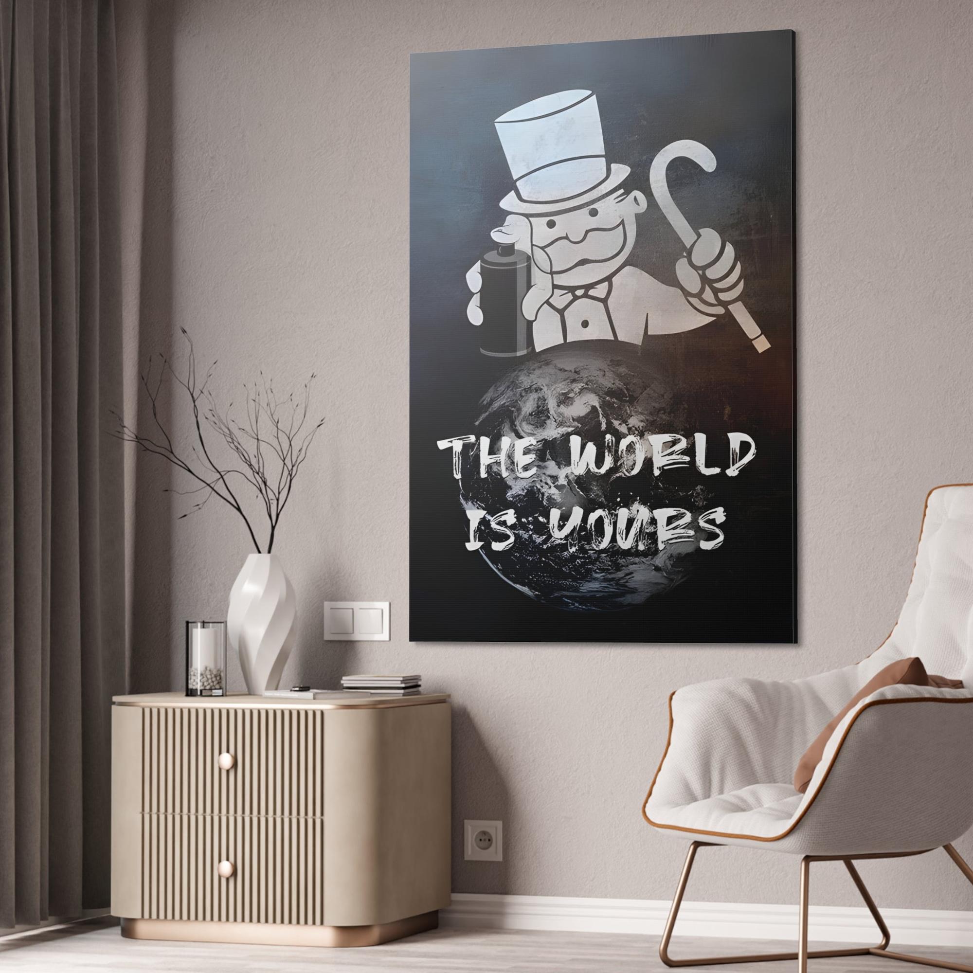Monopoly & Motivation Motivation's Monopoly: Inspiring Wall Art on Natural Canvas