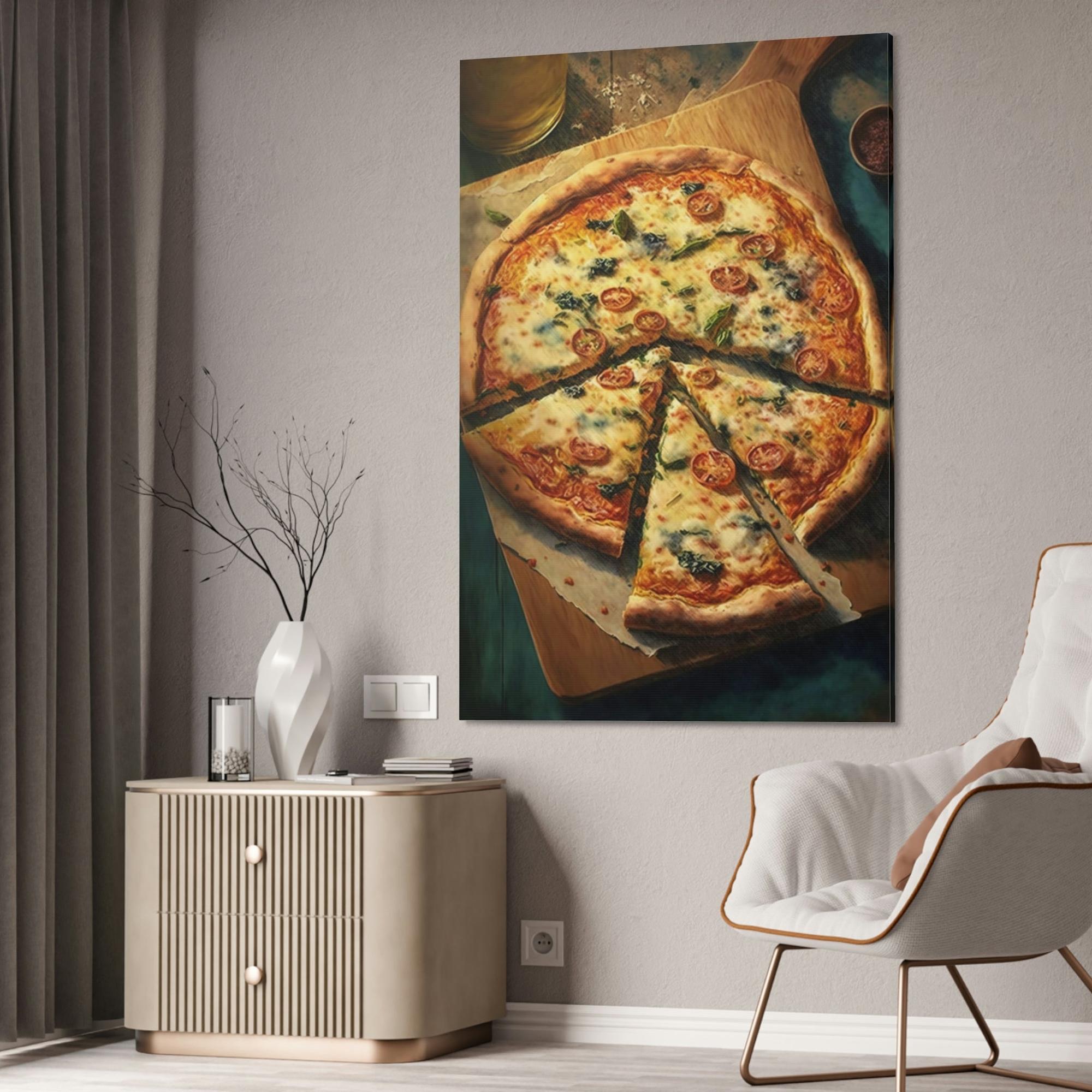 Pizza Pizza Perfection: Natural Canvas Prints of Artfully Arranged Pizza Toppings