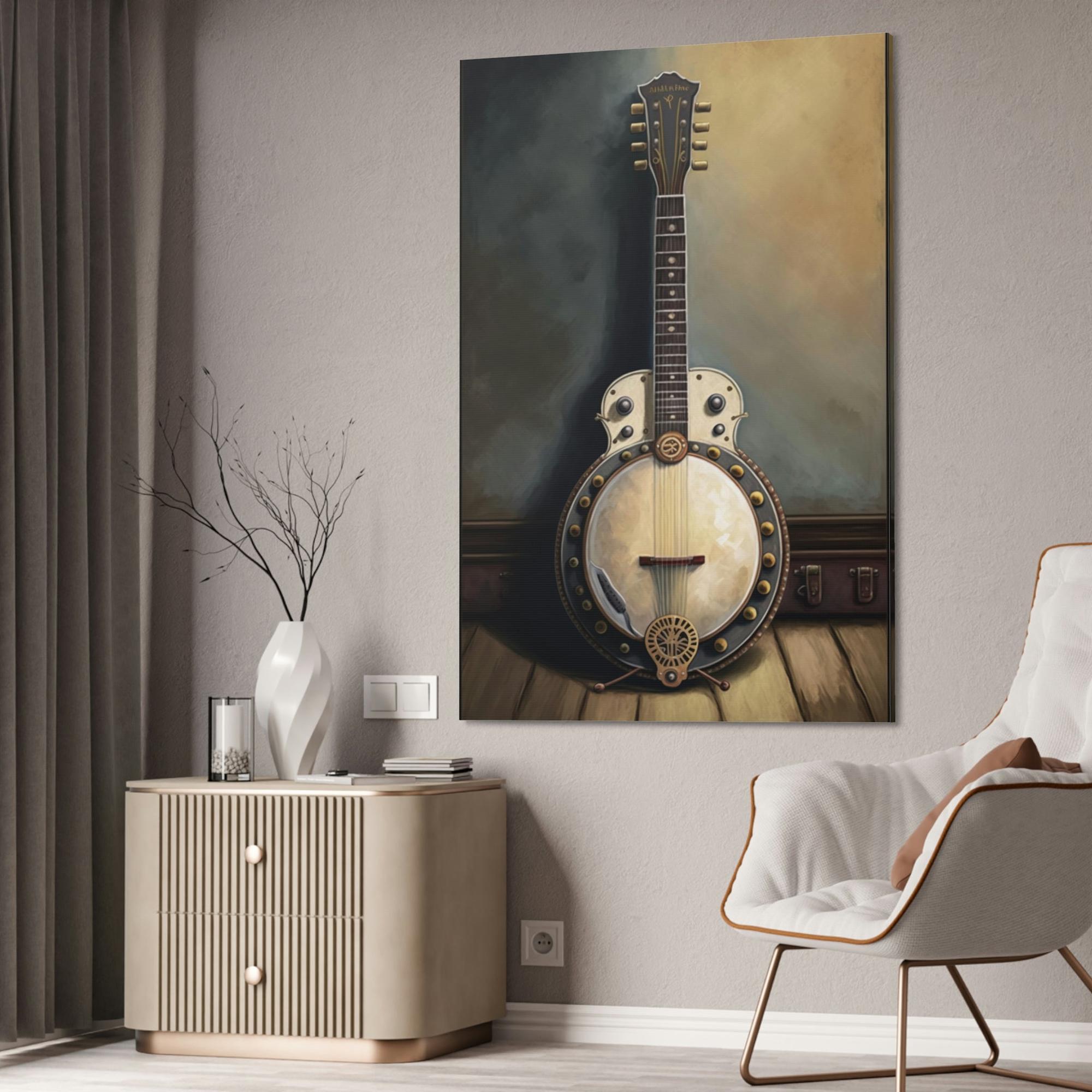 Banjo Old-Time Charm: Vintage Banjo Poster & Canvas for Your Wall