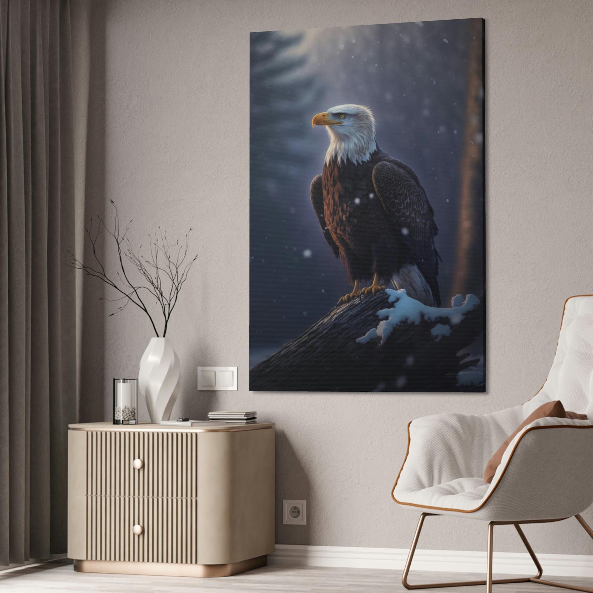 Eagles Eagle's Vision: Mesmerizing Print on Natural Canvas, Capturing their Watchful Eyes