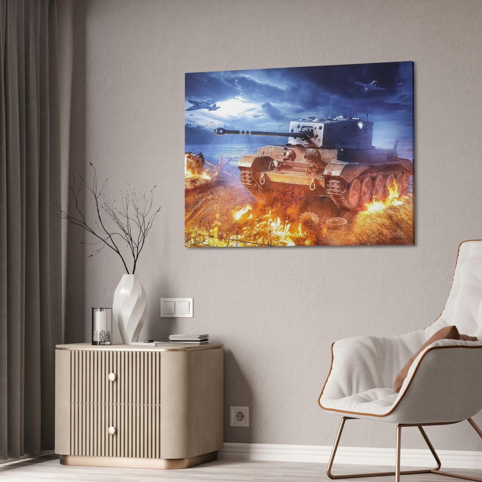 World Of Tanks The Battle Unfolds: Dynamic World of Tanks Framed Canvas & Poster Wall Art