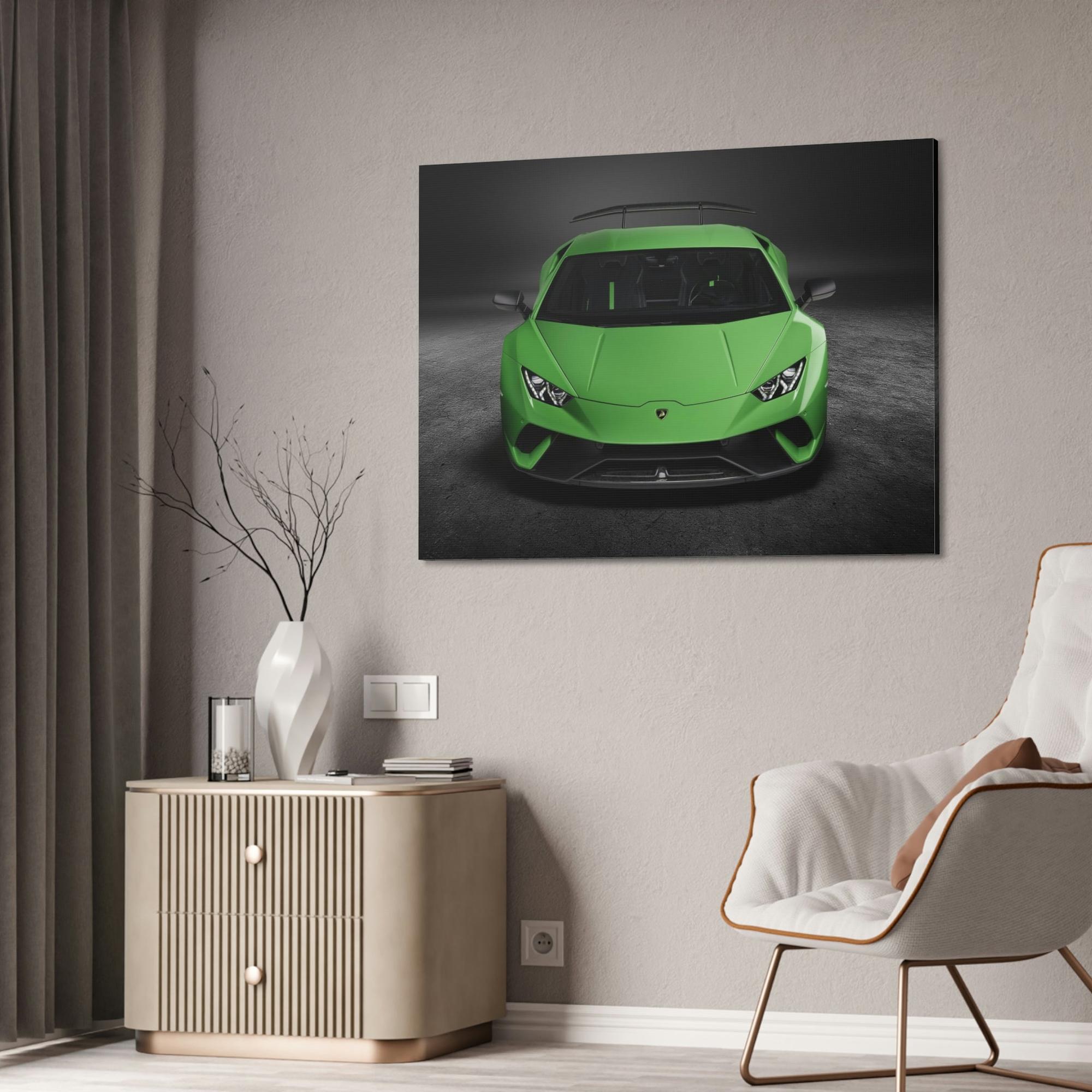 Lamborghini Italian Beauty on Canvas: Lamborghini Wall Art on Natural Canvas